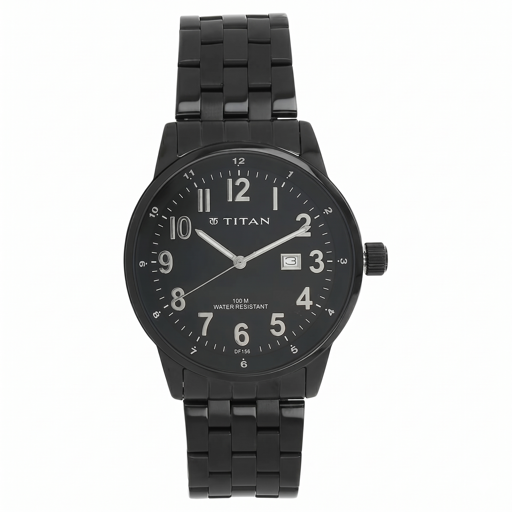 Titan 9441NM01 | Titan Quartz Analog with Date Black Dial Stainless Steel Strap Watch for Men