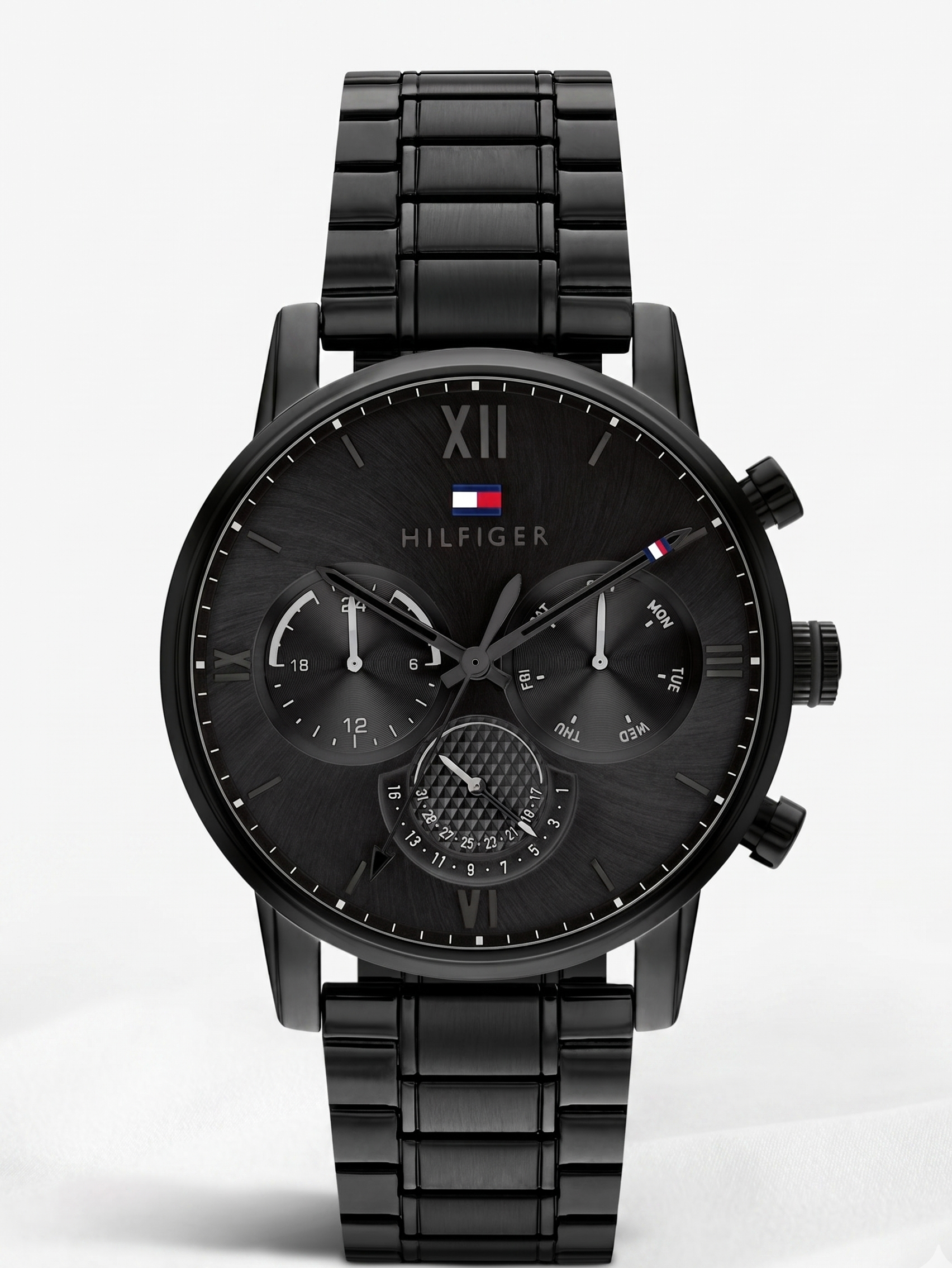 Tommy Hilfiger TH1791879W | Tommy Hilfiger Quartz Multifunction Black Dial Watch for Men.