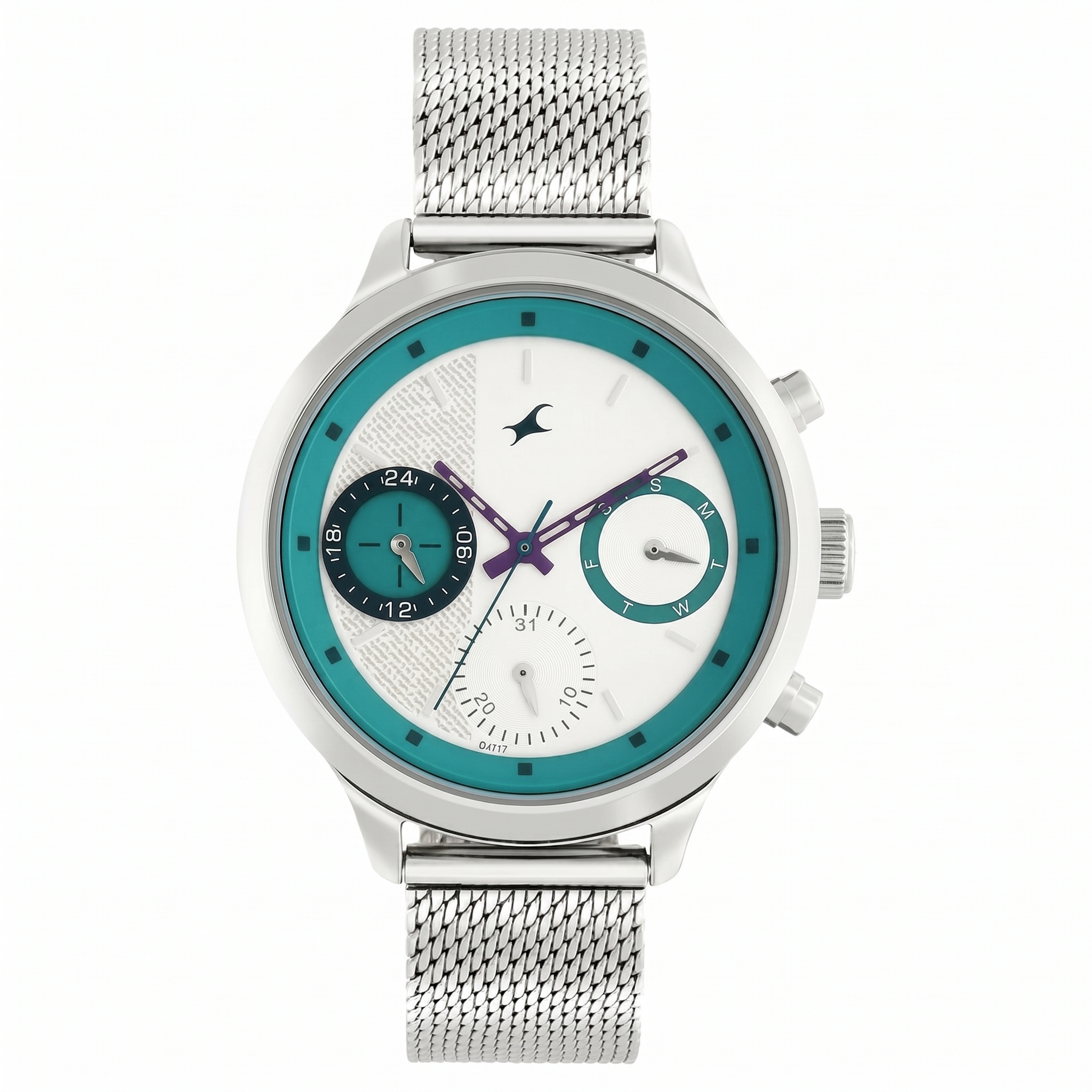 Fastrack 6179SM01 | Fastrack Denim Quartz Multifunction White Dial Stainless Steel Strap Watch for Girls