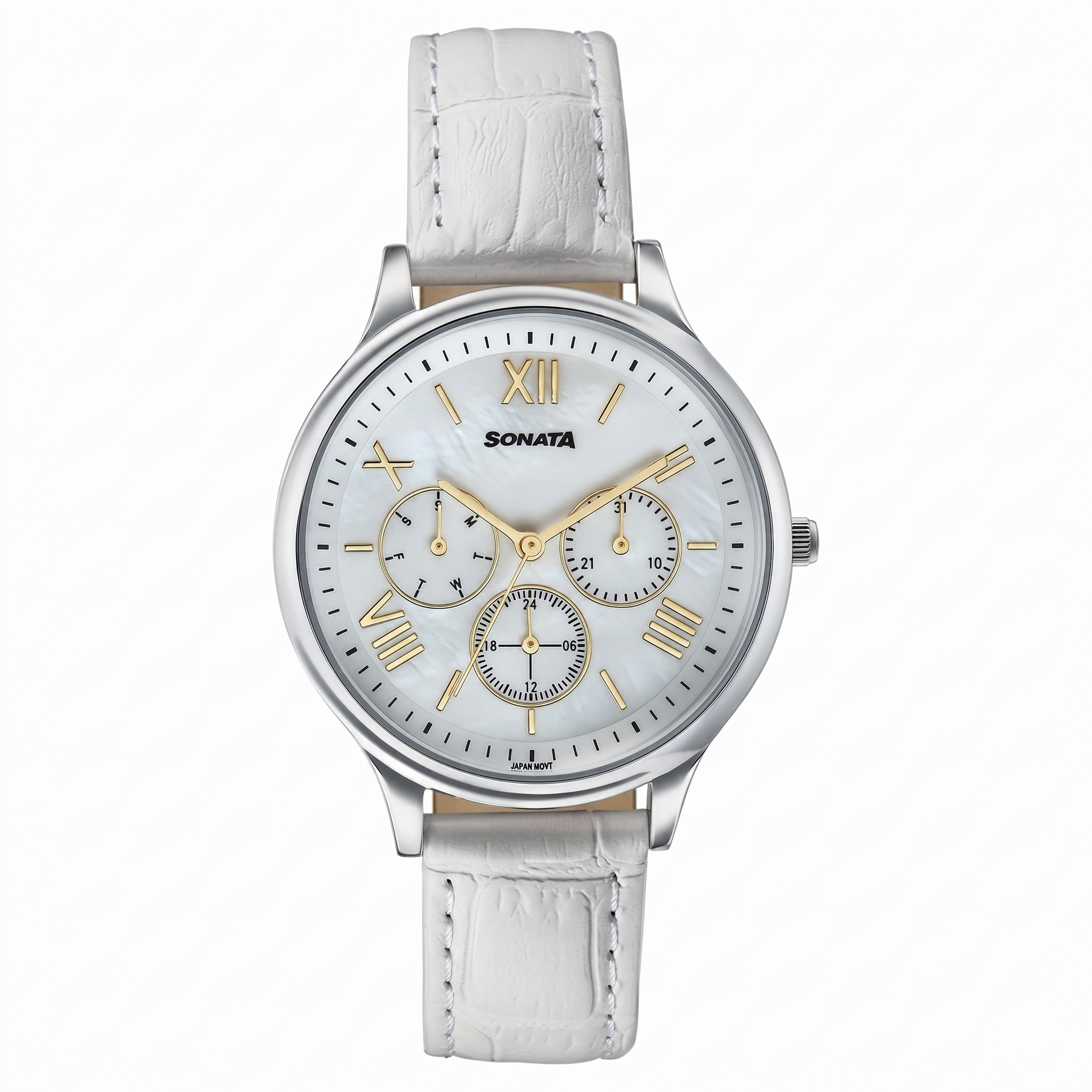 Sonata 87119SL01 | Sonata Women's Work Wear leather Watch - Premium Multifunction design for everyday style