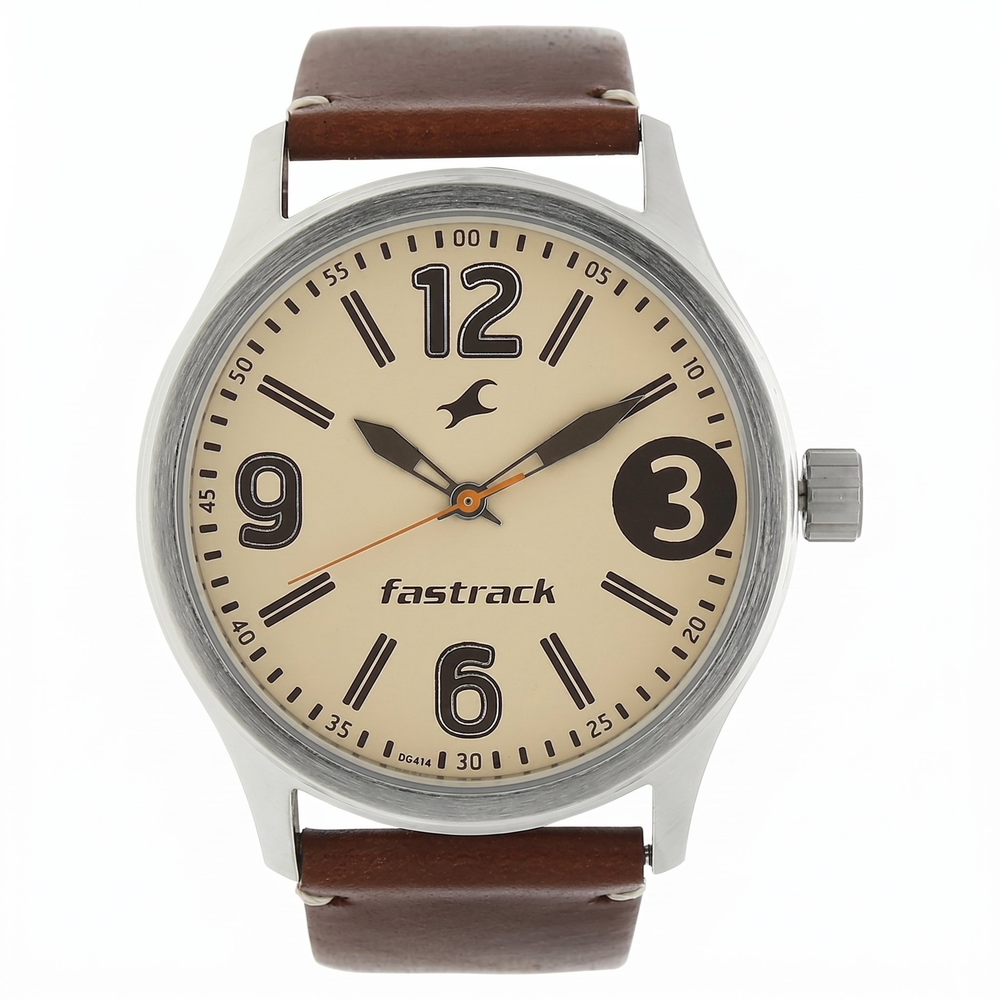 Fastrack 3001SL10 | Fastrack Bare Basics Quartz Analog Beige Dial Leather Strap Watch for Guys