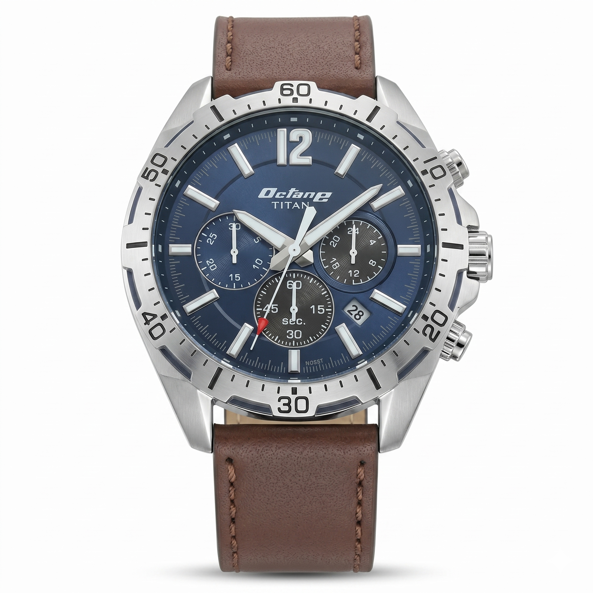 Titan 90108KL02 | Titan Octane Blue Chronograph Leather Strap watch for Men