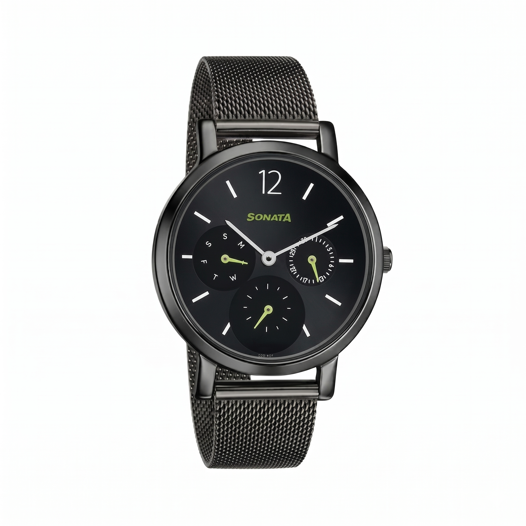 Sonata NP8164NM03 | Sonata Multifunctions Black Dial Women Watch With Metal Strap