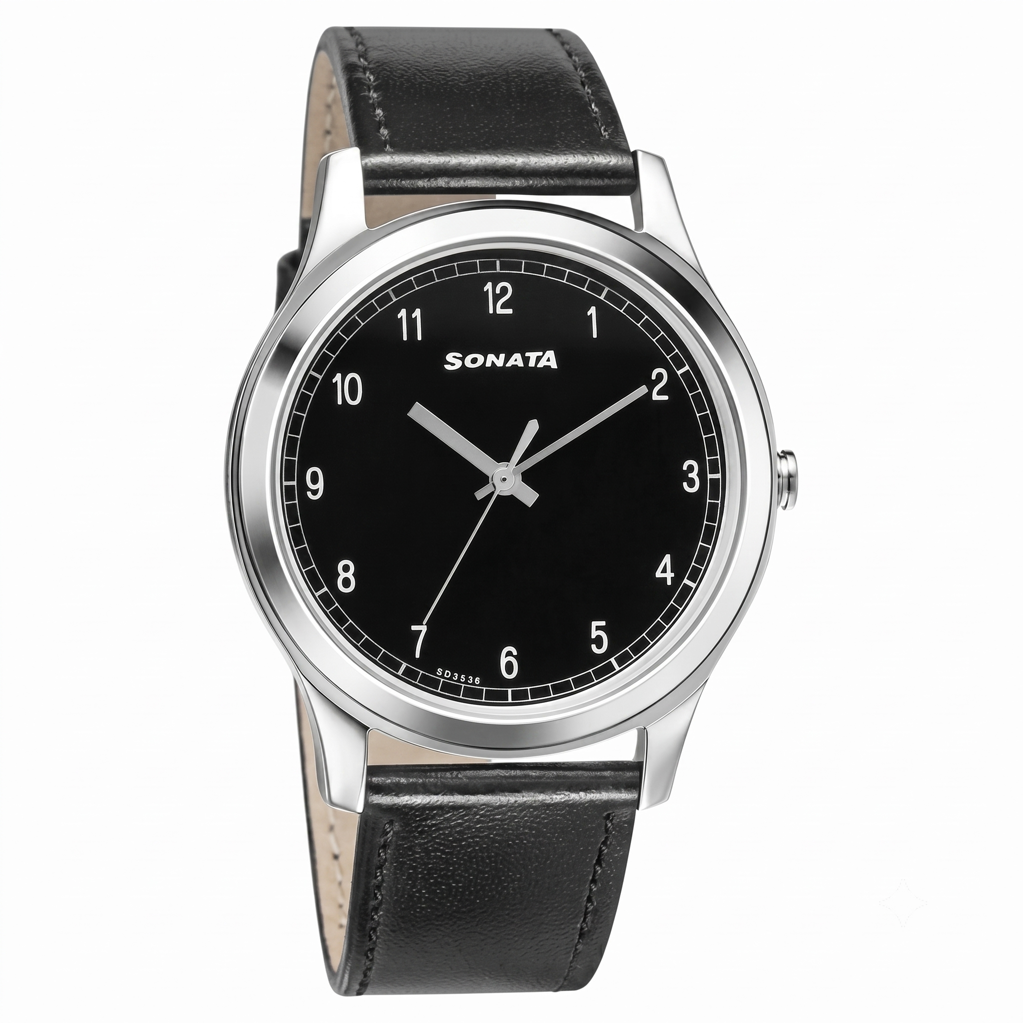 Sonata 7135SL02 | Sonata Quartz Analog Black Dial Leather Strap Watch for Men