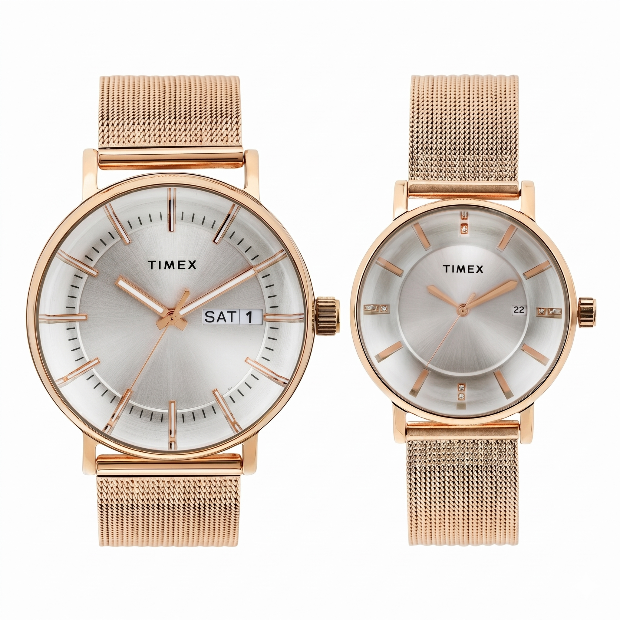 Timex TW00PR325 | TIMEX Silver Round Dial Analog Pair's Watch