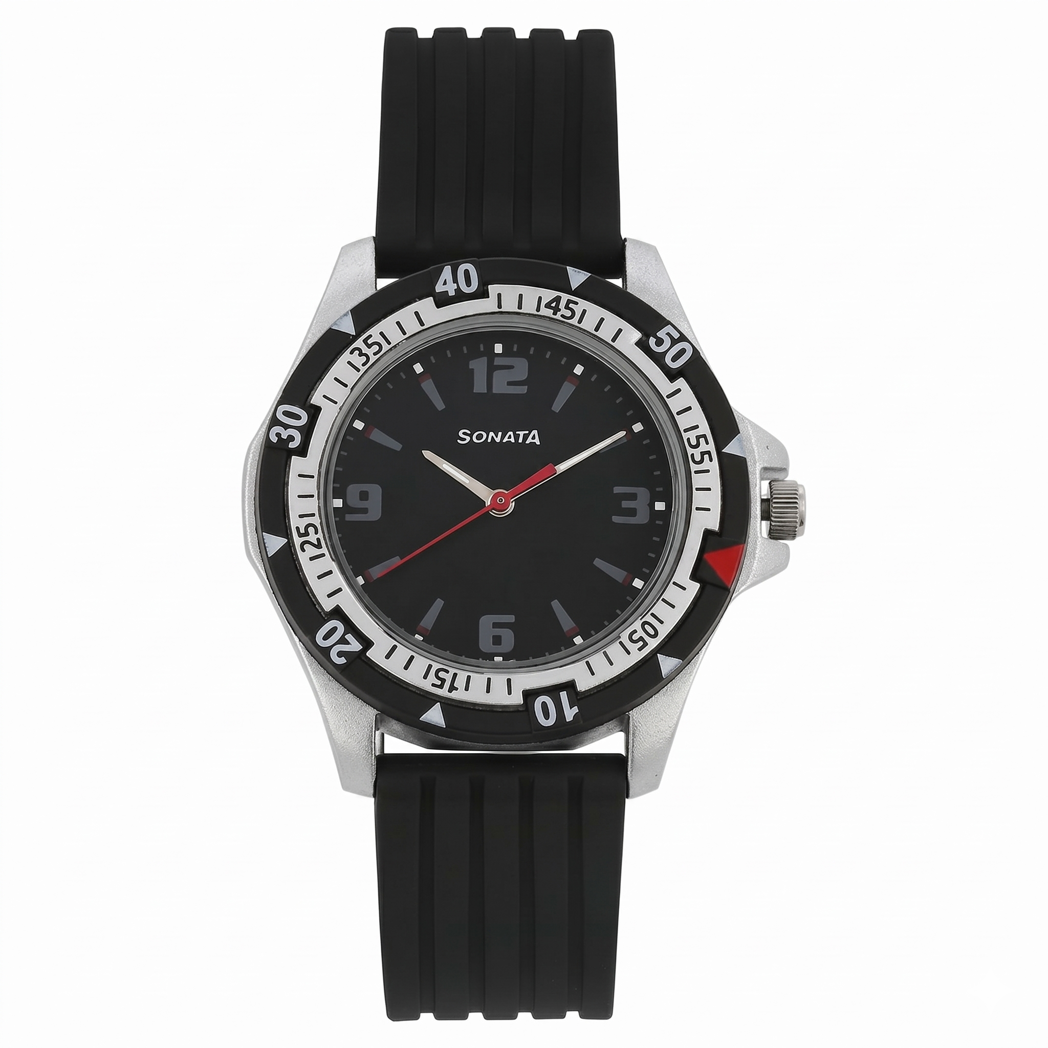 Sonata NS7930PP02 | SF Quartz Analog Black Dial Plastic Strap Watch for Men