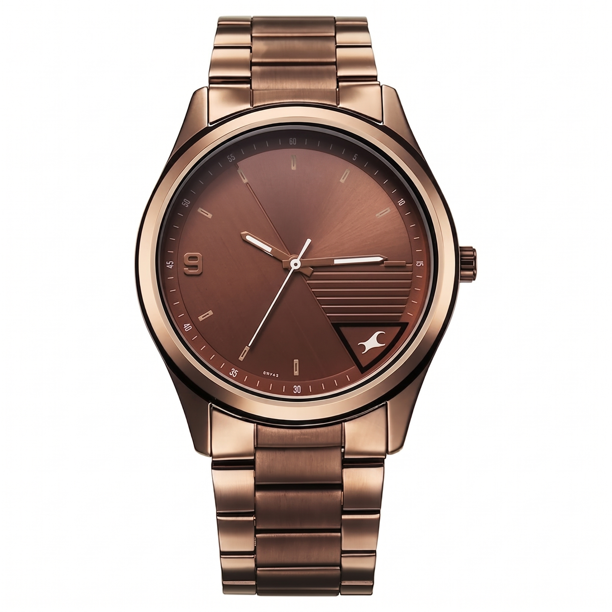 Fastrack 3317QM02 | Fastrack Stunners Quartz Analog Brown Dial Brown Metal Strap Watch For Guys