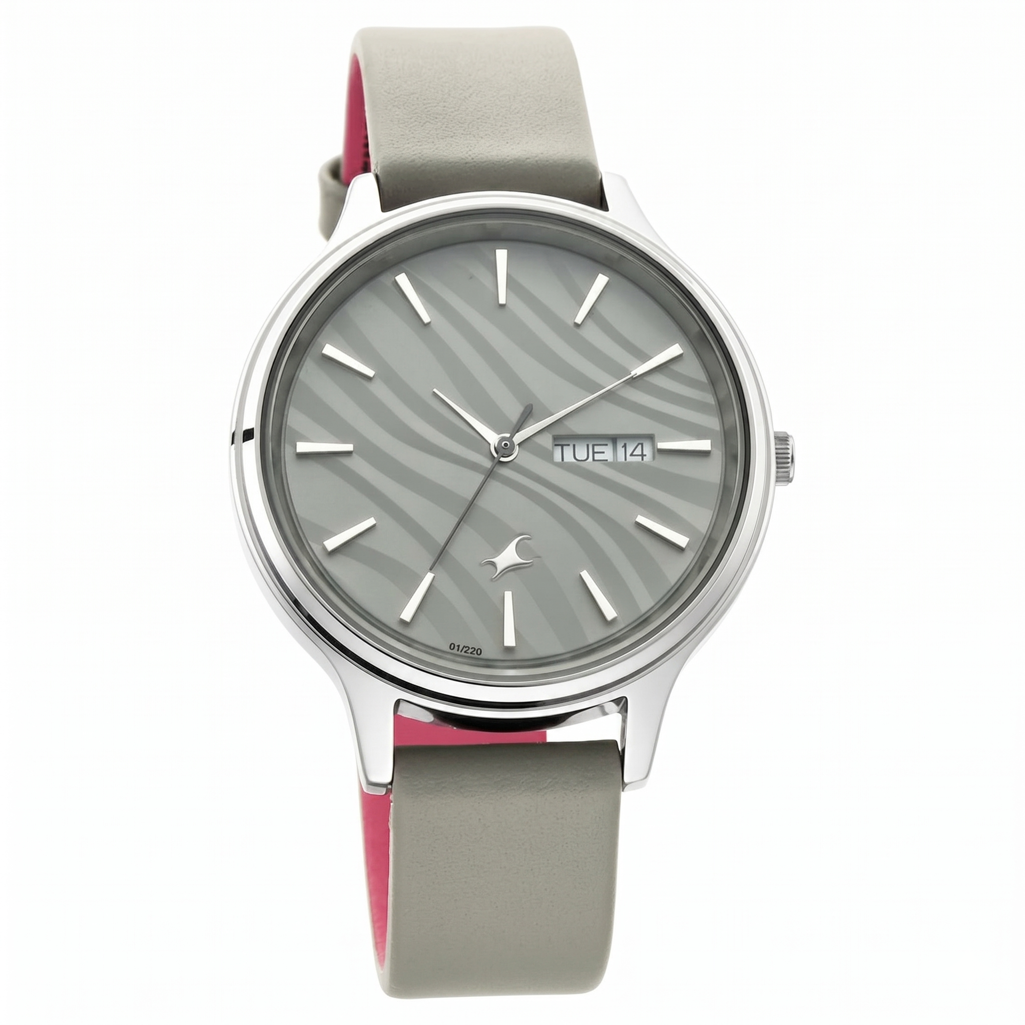 Fastrack 6207SL01 | Fastrack Ruffles Quartz Analog with Day and Date Grey Dial Leather Strap Watch for Girls