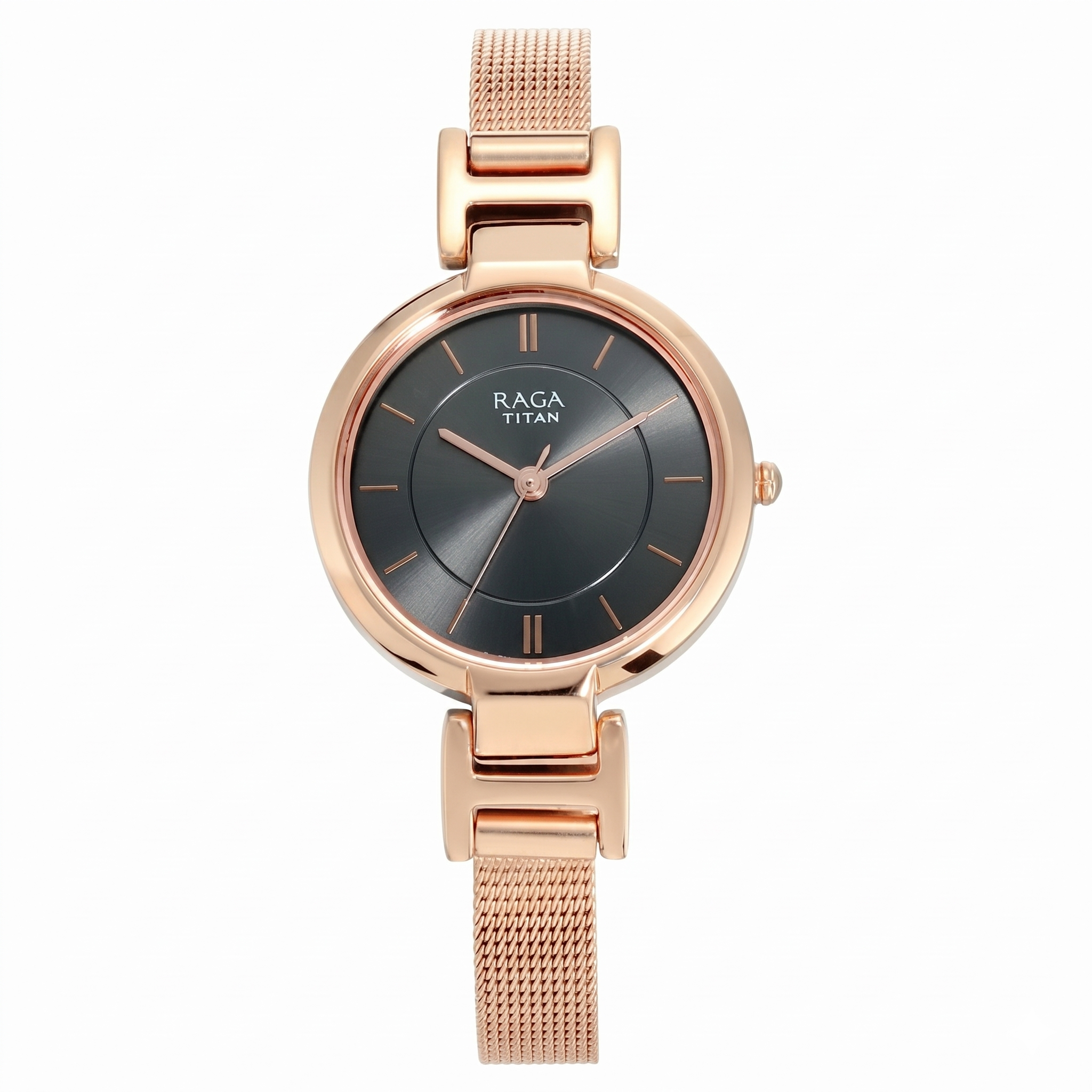 Titan 2608WM02 | Titan Raga Viva Anthracite Dial Women Watch With Metal Strap