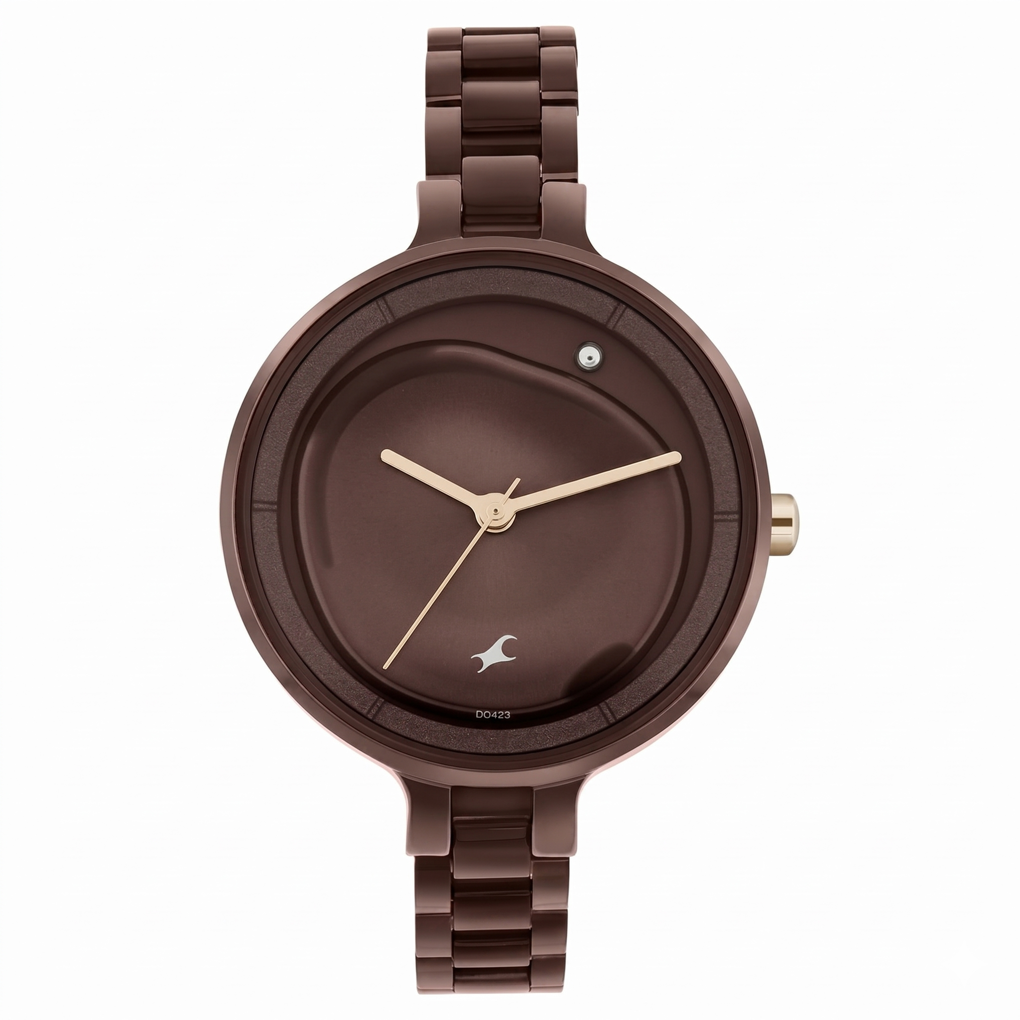 Fastrack 6306KM02 | Fastrack MetaWe Quartz Analog Brown Dial Stainless Steel Strap Watch For Girls