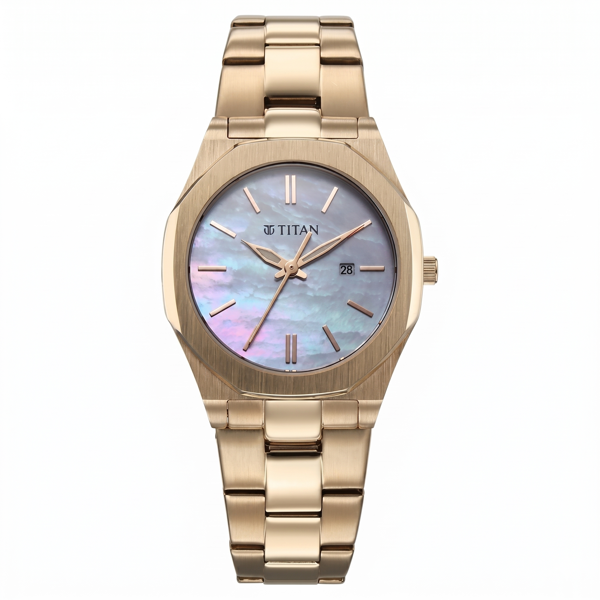 Titan 95295WM01 | Titan Workday Wonders Quartz Analog with Date Mother Of Pearl Dial Stainless Steel Strap Watch For Women