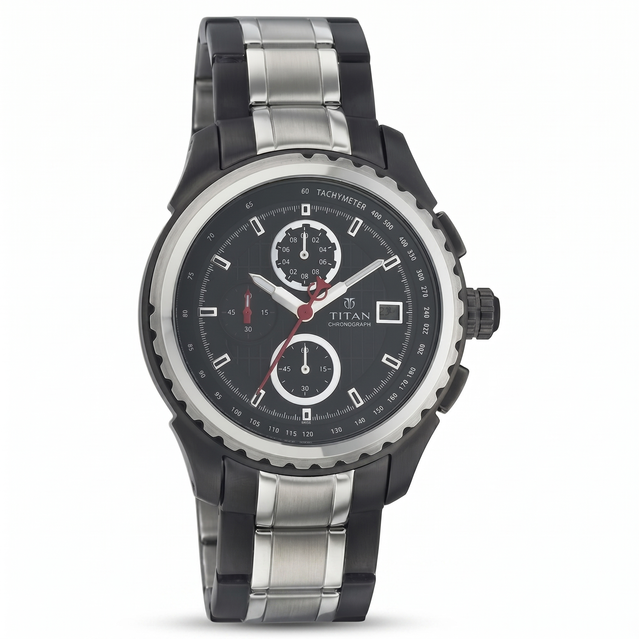 Titan 9352KM01 | Titan Quartz Chronograph Black Dial Watch for Men