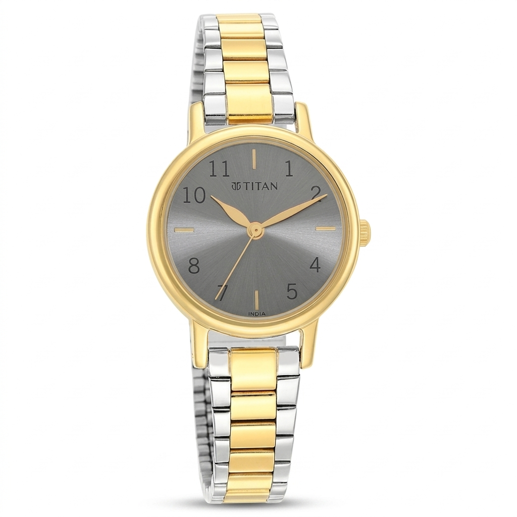 Titan 2678BM01 | Titan Karishma Grey Dial Analog Stainless Steel Strap watch for Women