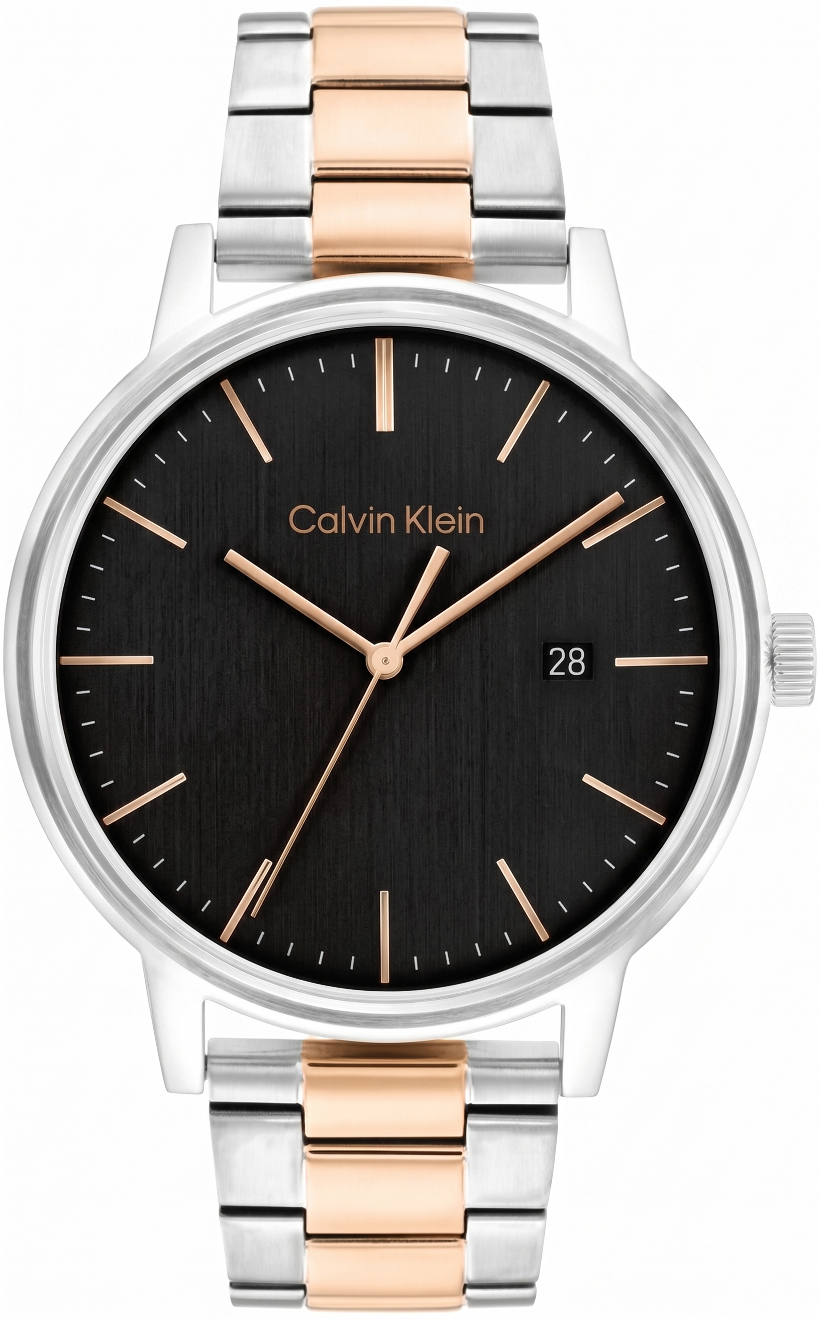 Calvin Klein 25200479 | Linked Bracelet Men Quartz Black Dial Analog Stainless Steel Watch