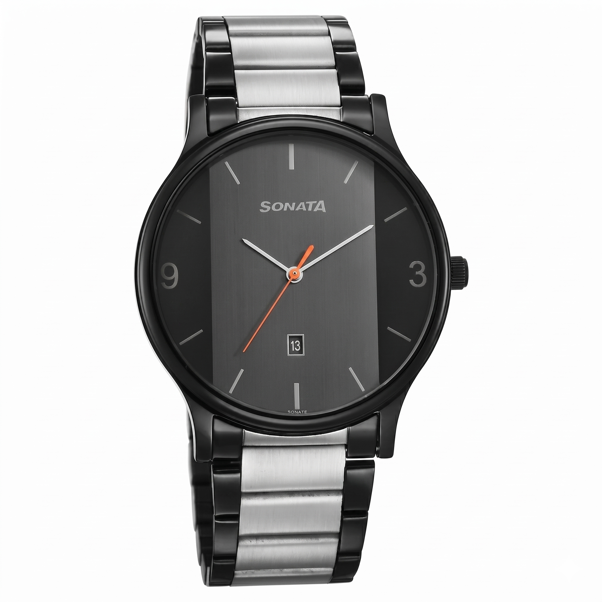 Sonata NS77105KM01 | Sonata Quartz Analog Black Dial Watch for Men
