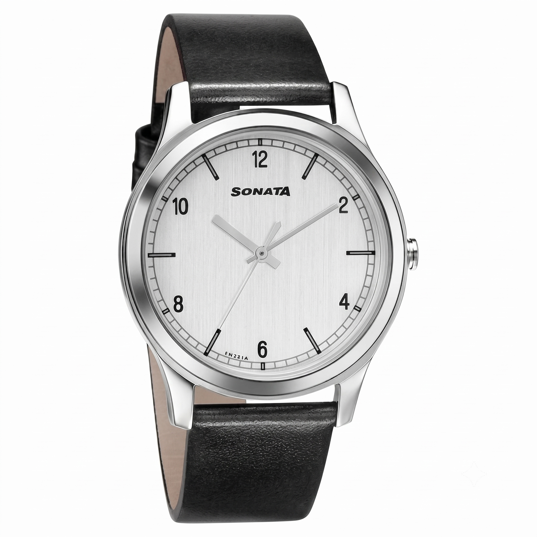 Sonata 7135SL01 | Sonata Quartz Analog Silver Dial Leather Strap Watch for Men