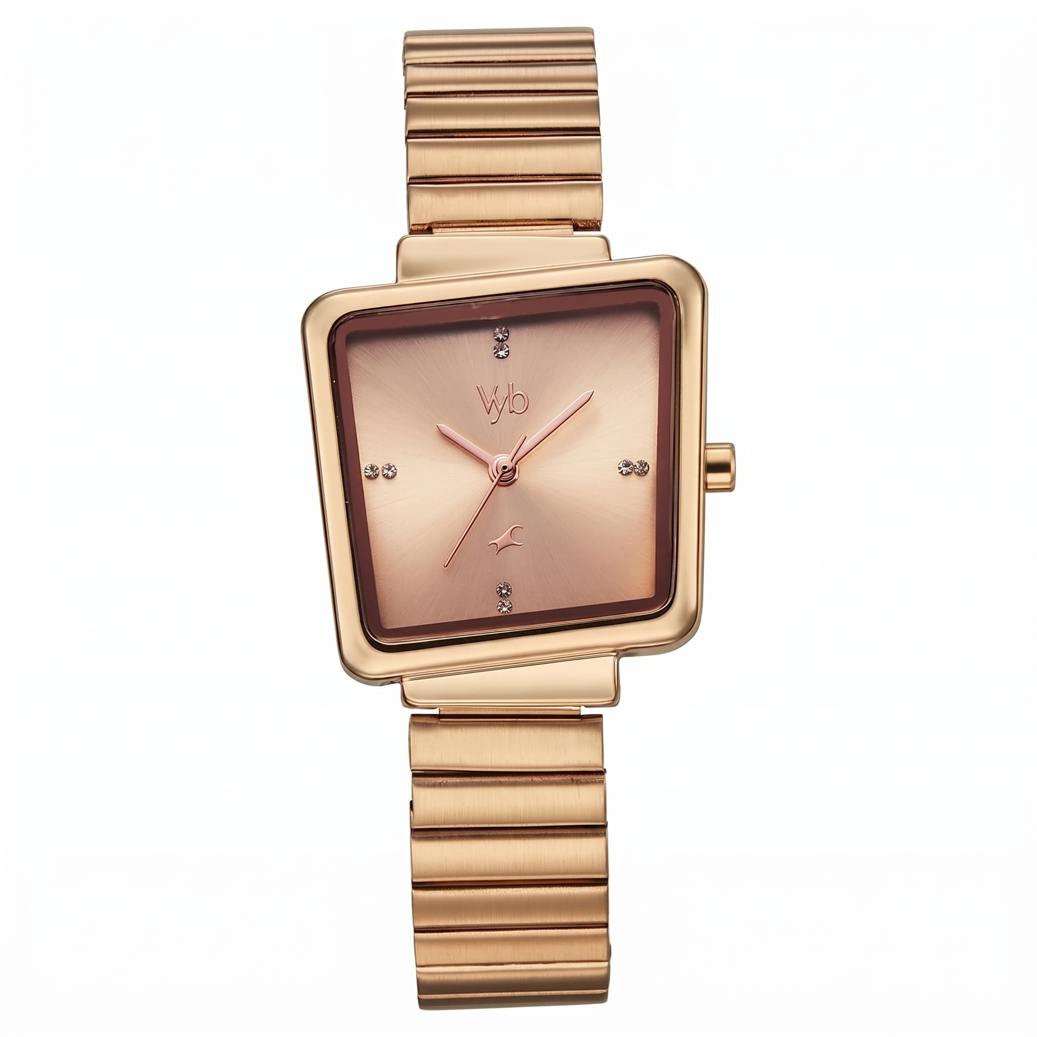 Fastrack FV60098WM02W | Vyb Striker By Fastrack Quartz Analog Rose Gold Dial Rose Gold Metal Strap Watch For Girls