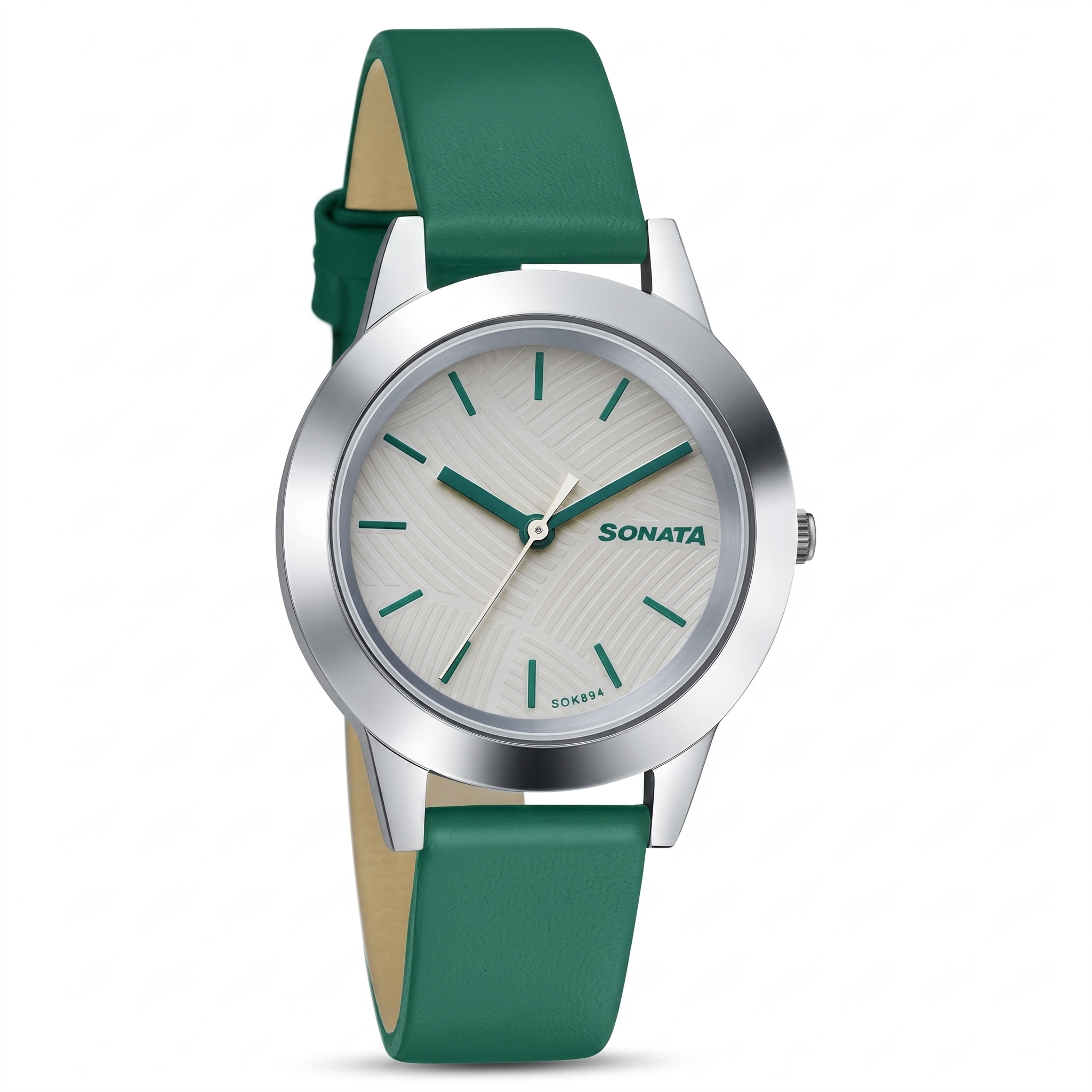 Sonata NS87019SL17 | Sonata Splash White Dial Women Watch With Leather Strap