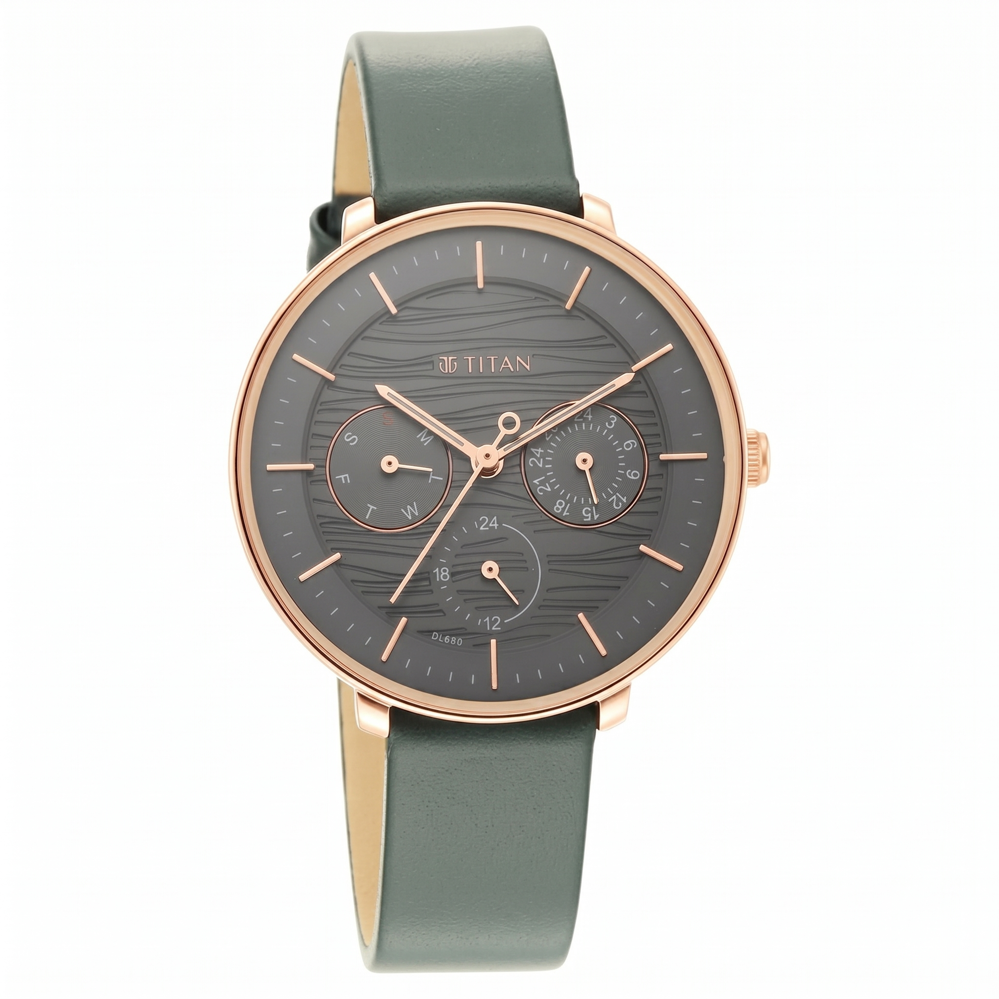 Titan 2651WL02 | Titan Women's Svelte Black: Multi-Function Watch with Leather Strap
