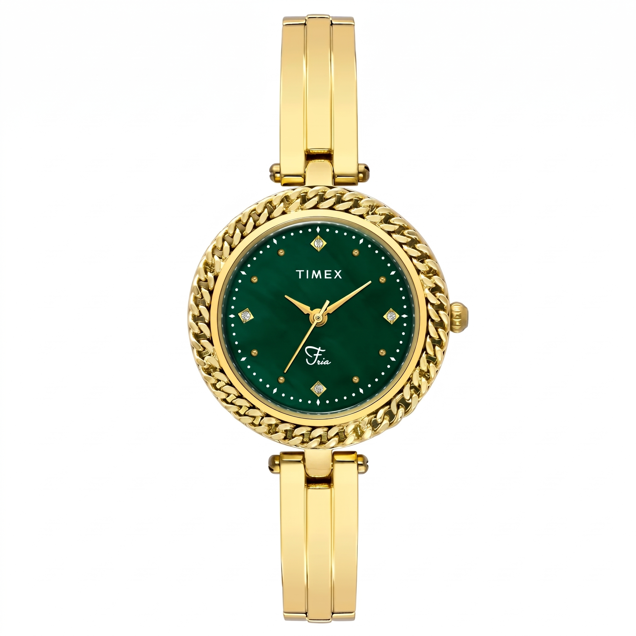 Timex TWEL24103 | TIMEX Fria Green Round Dial Analog Women's Watch