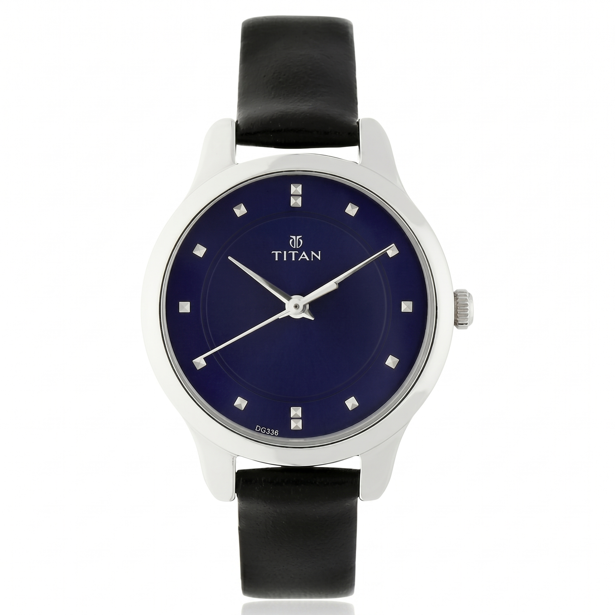 Titan 2481SL08 | Titan Women's Chic minimalist watch with Blue dial and leather strap