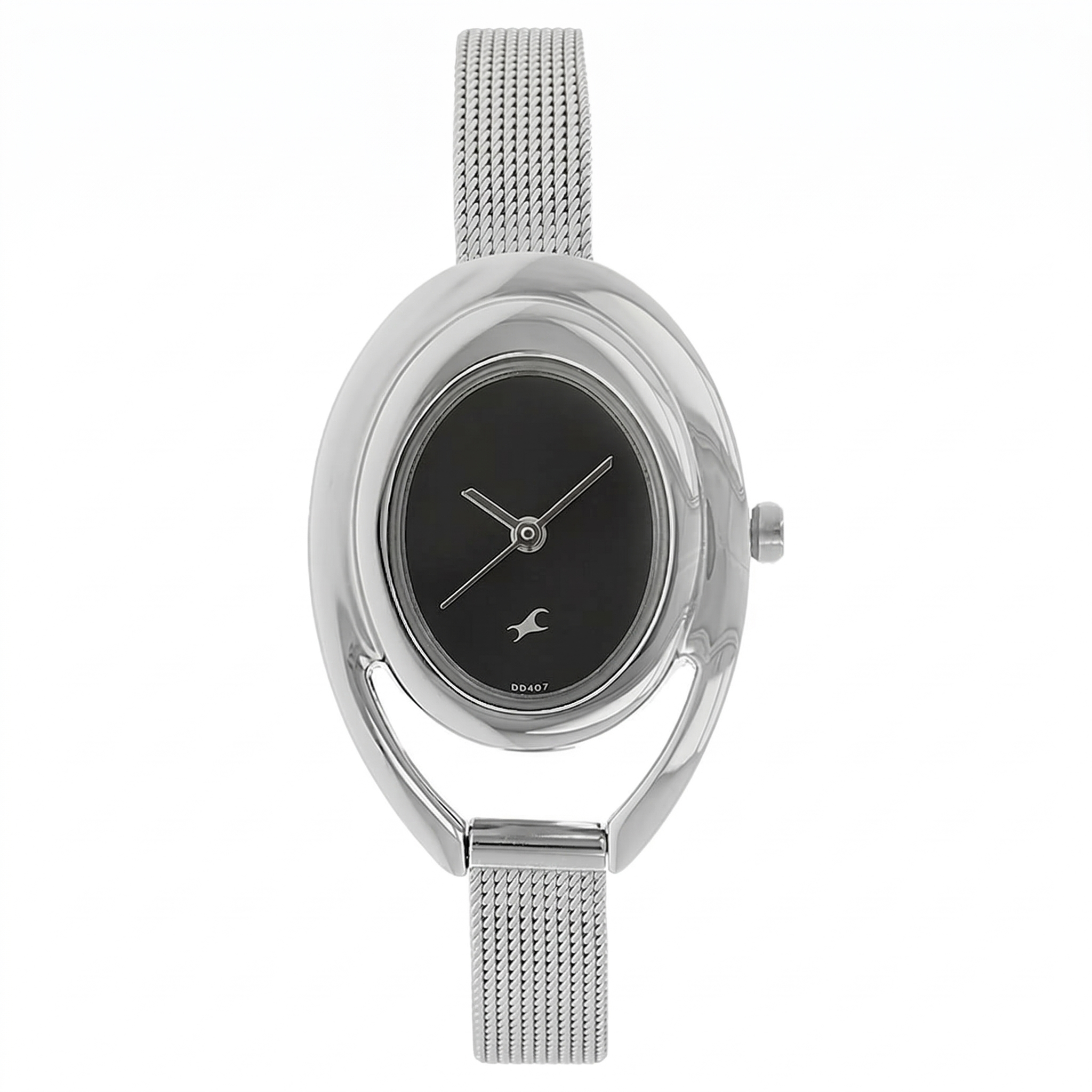 Fastrack 6090SM01 | Fastrack Quartz Analog Black Dial Stainless Steel Strap Watch for Girls