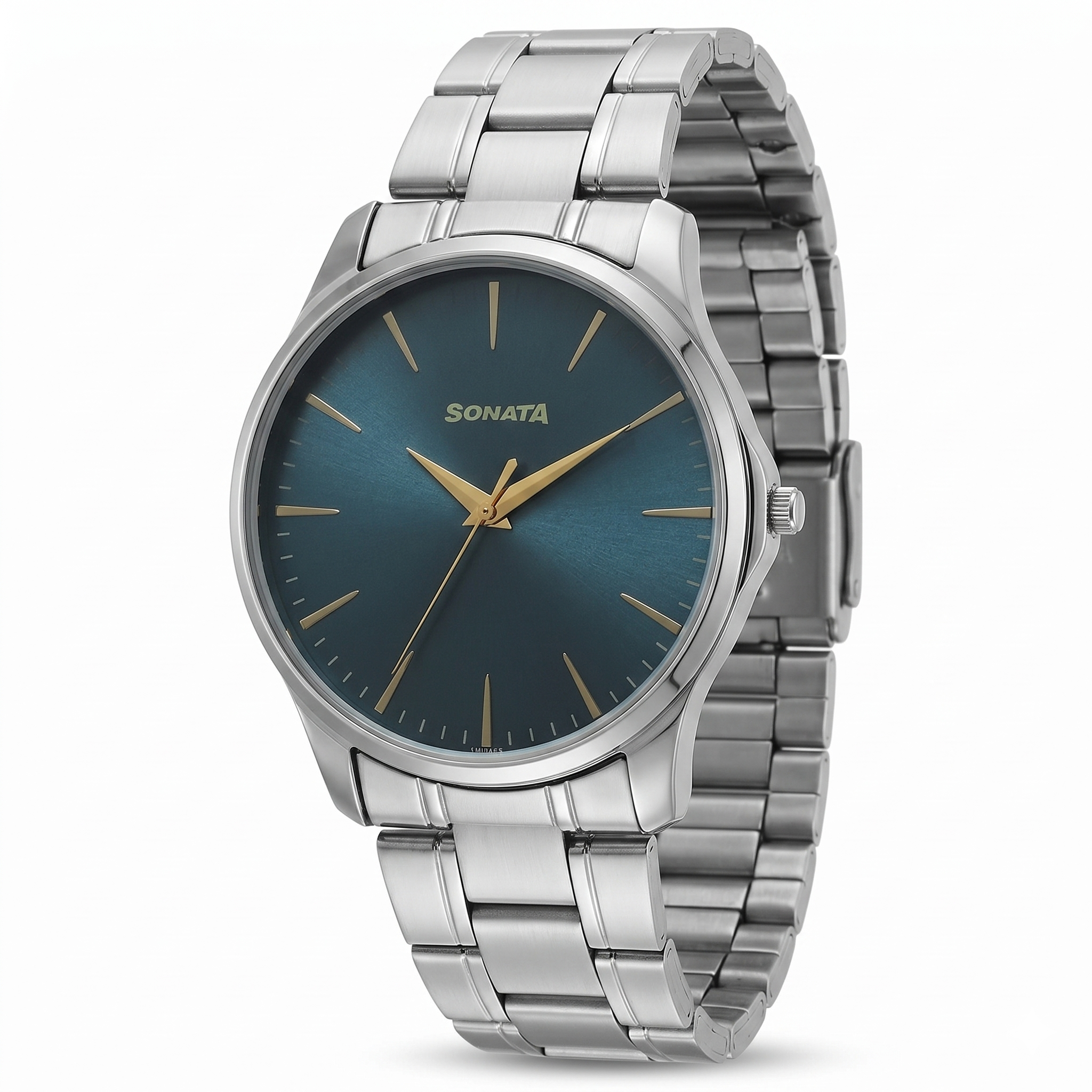 Sonata 77163SM11 | Sonata Ease Watches For Men With Metal Strap And Dark Blue Dial