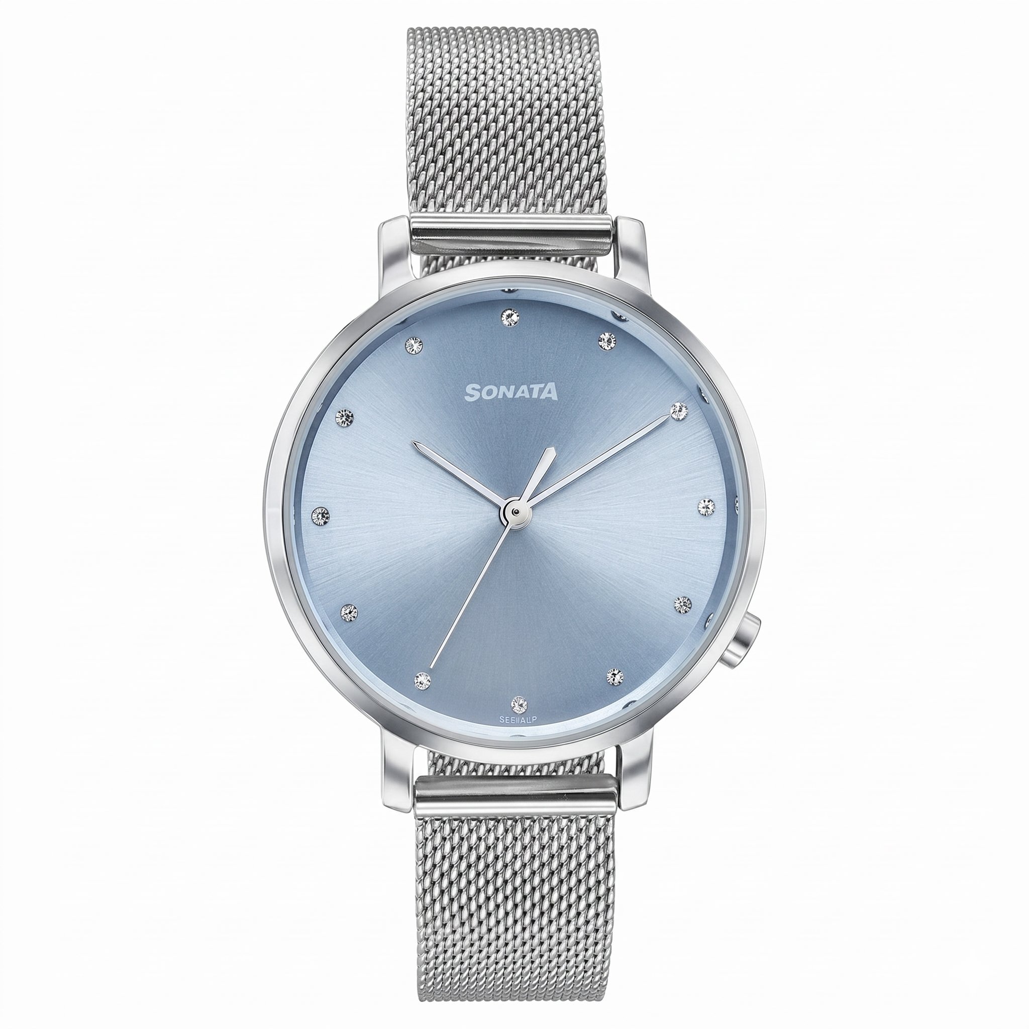 Sonata 87045SM01 | Sonata Elegent Essentials Quartz Analog Blue Dial Stainless Steel Strap Watch For Women