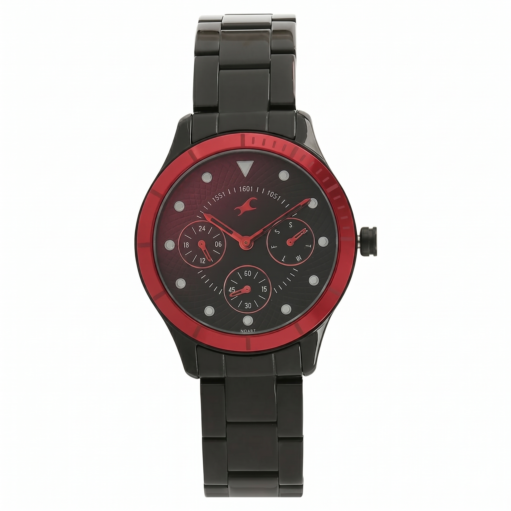 Fastrack 6163KM02 | Fastrack All Nighters Quartz Multifunction Bicolour Dial Metal Strap Watch for Girls