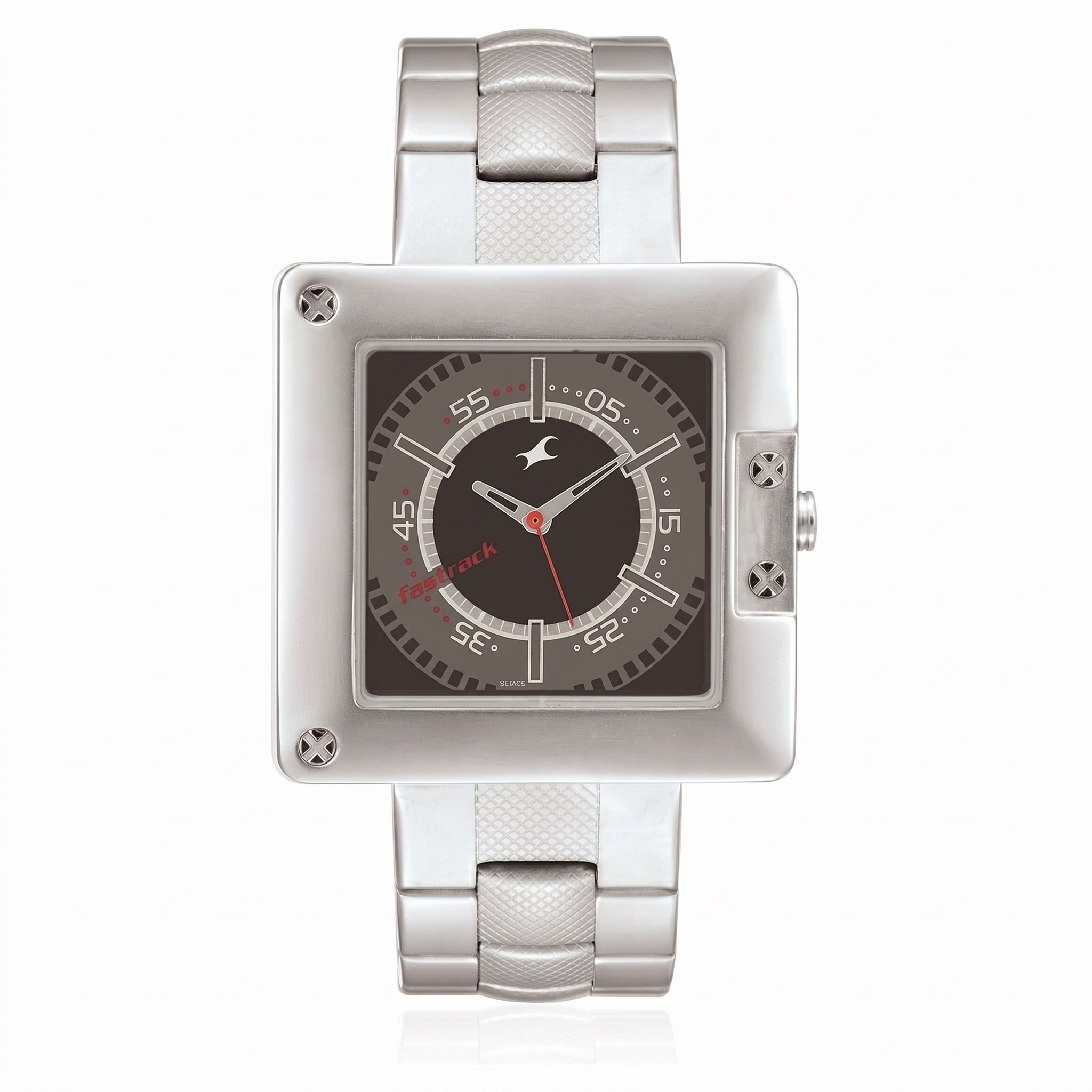 Fastrack 3004SM02 | Fastrack Quartz Analog Grey Dial Stainless Steel Strap Watch for Guys
