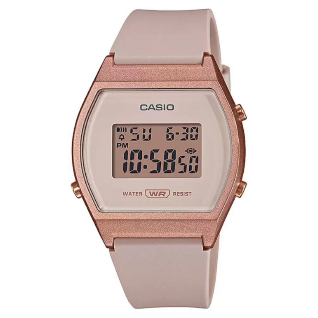 Casio LW-204-4ADF D213 | Vintage Unisex Quartz Rose Gold Dial Digital Resin Watch