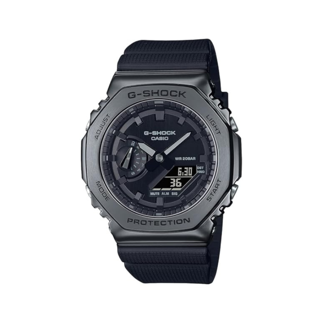 Casio GM-2100BB-1ADR G1371 | G-Shock Men Quartz Black Dial Analog-Digital Resin Watch.