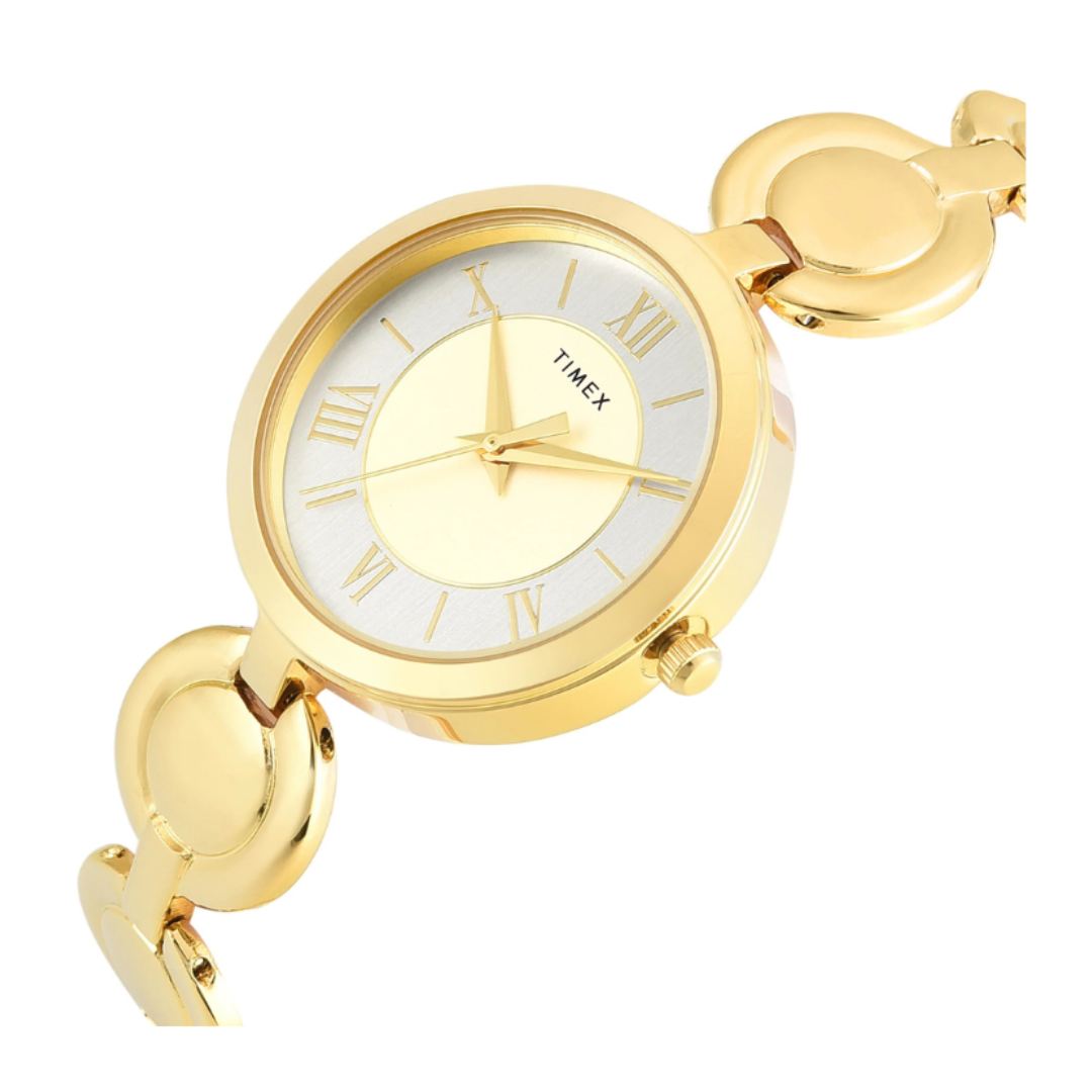 Timex TWTL16402T | Timex Round 30mm Champagne Dial Analog Women Watch