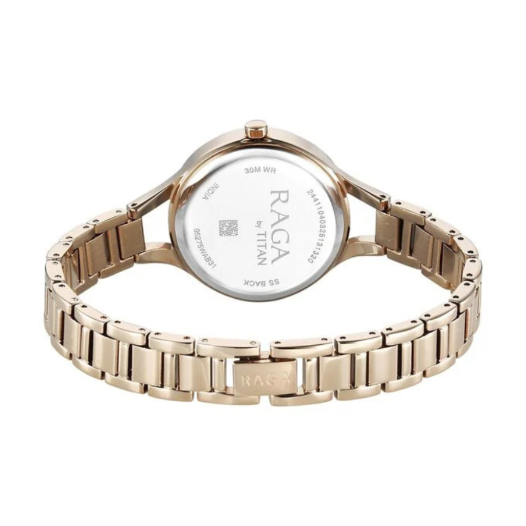 Titan 95275WM01 | Titan Raga Showstopper Quartz Analog Mother Of Pearl Dial Metal Strap Watch For Women