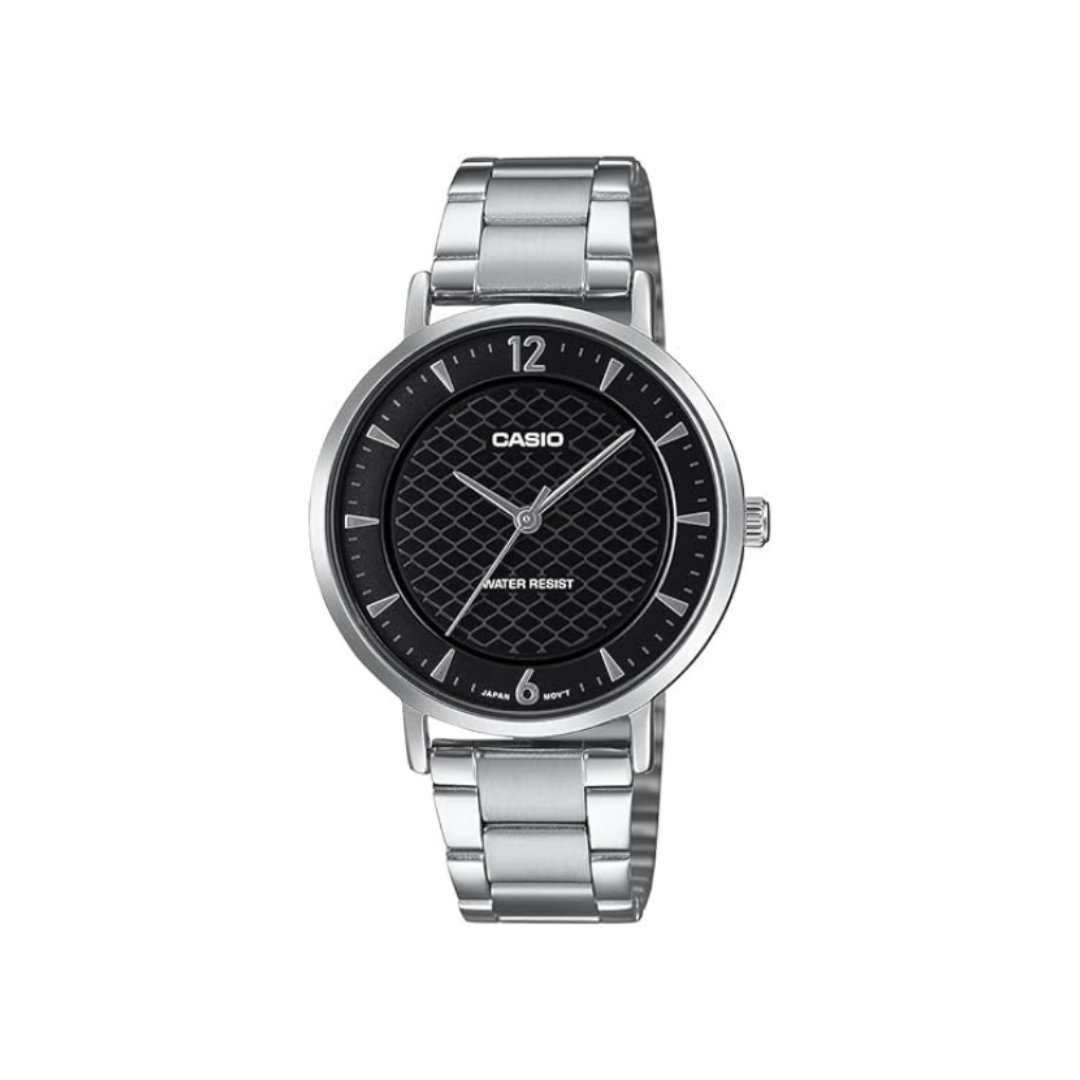 Casio LTP-VT04D-1ADF A2428 | Enticer Women Quartz Black Dial Analog Stainless Steel Watch