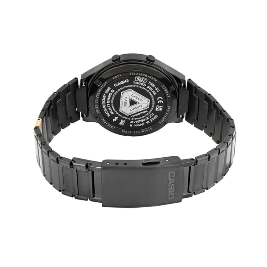 Casio TRN-50ZE-1ADR A2380 | Enticer Men Quartz Black Dial Digital Stainless Steel Watch