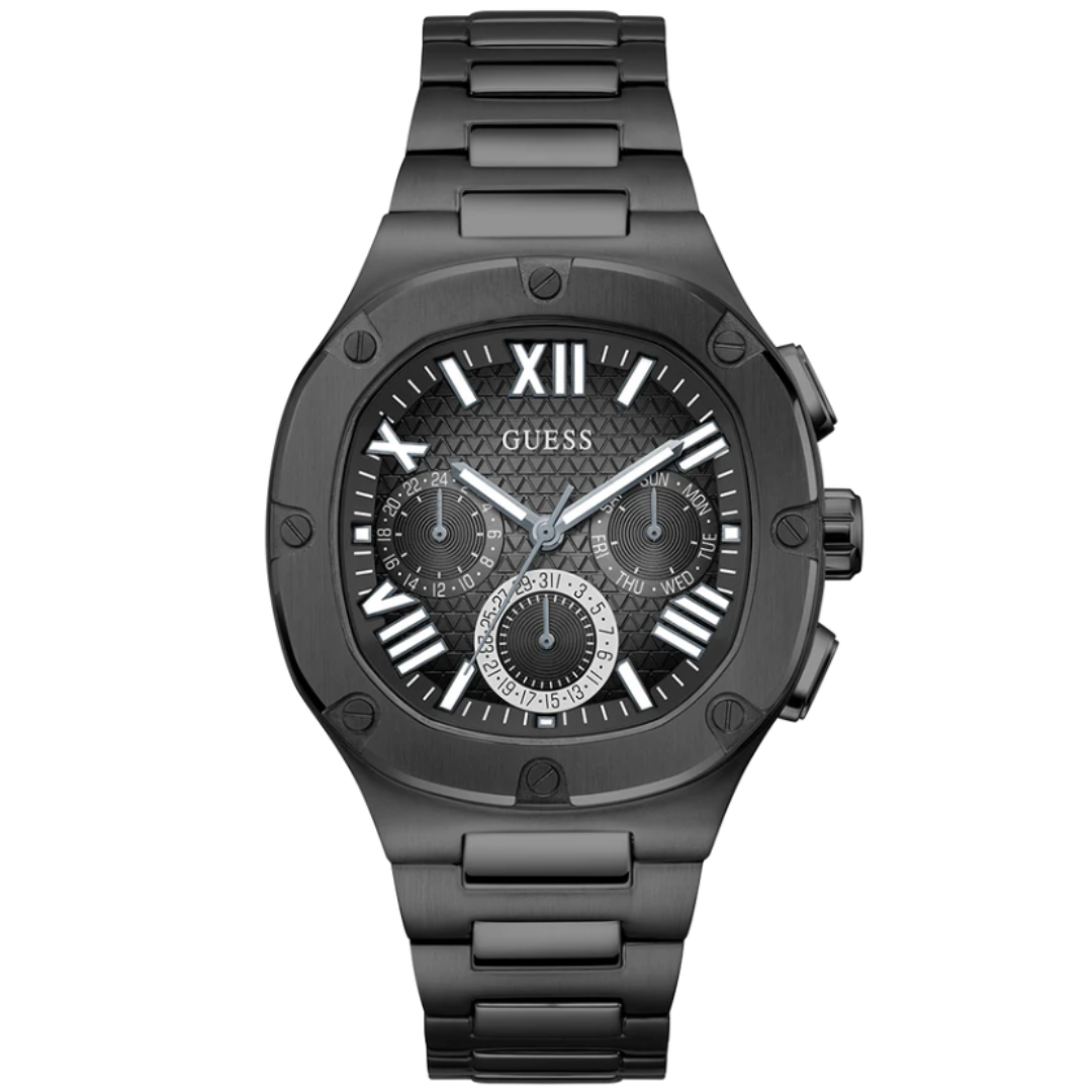 Guess GW0572G3 | Headline Men Quartz Black Dial Chronograph Stainless Steel Watch.