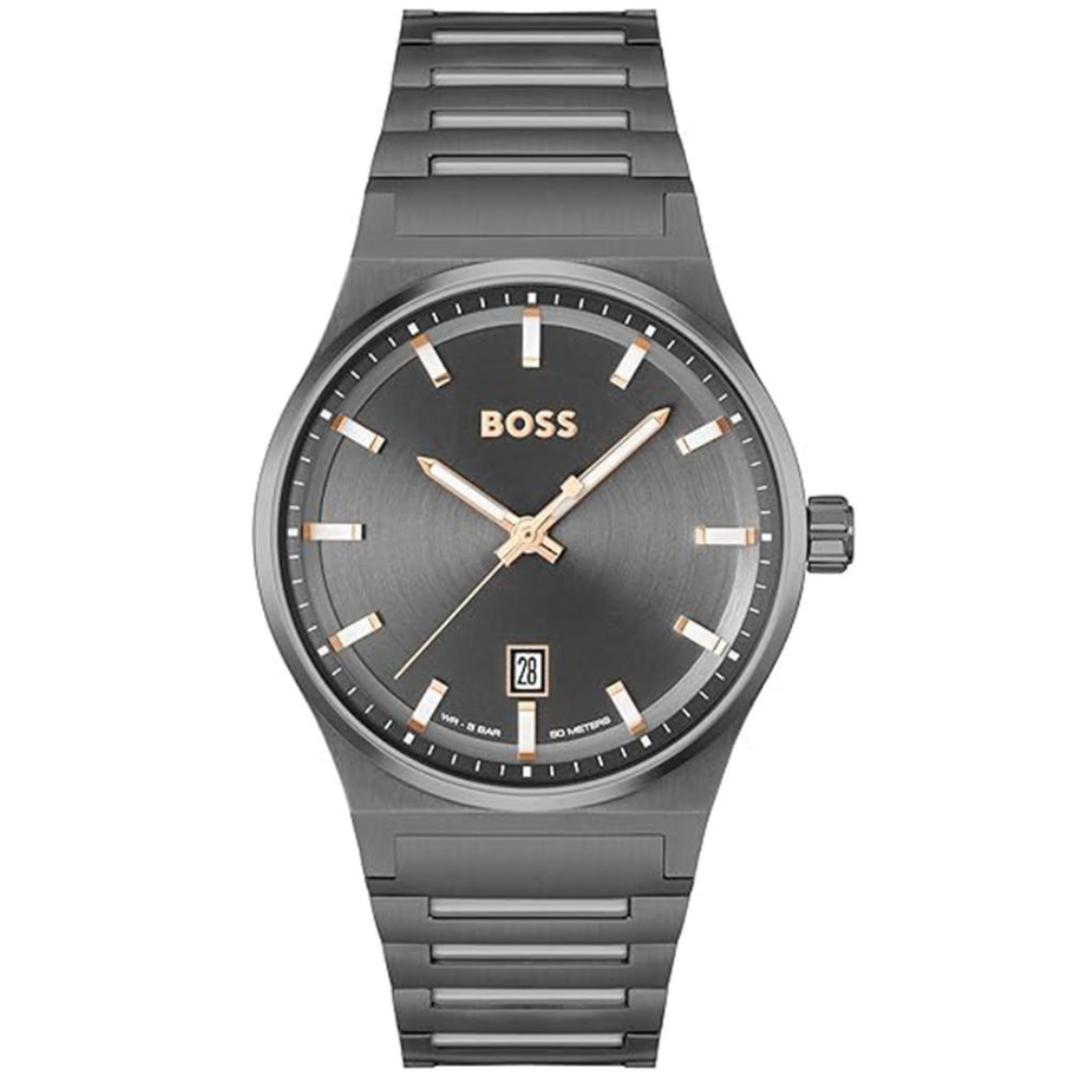 Boss 1514078 | Candor Men Quartz Grey Dial Analog Stainless Steel Watch.