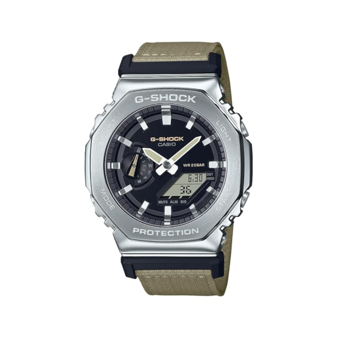 Casio GM-2100C-5ADR G1372 | G-Shock Men Quartz Black Dial Analog-Digital Fabric Watch