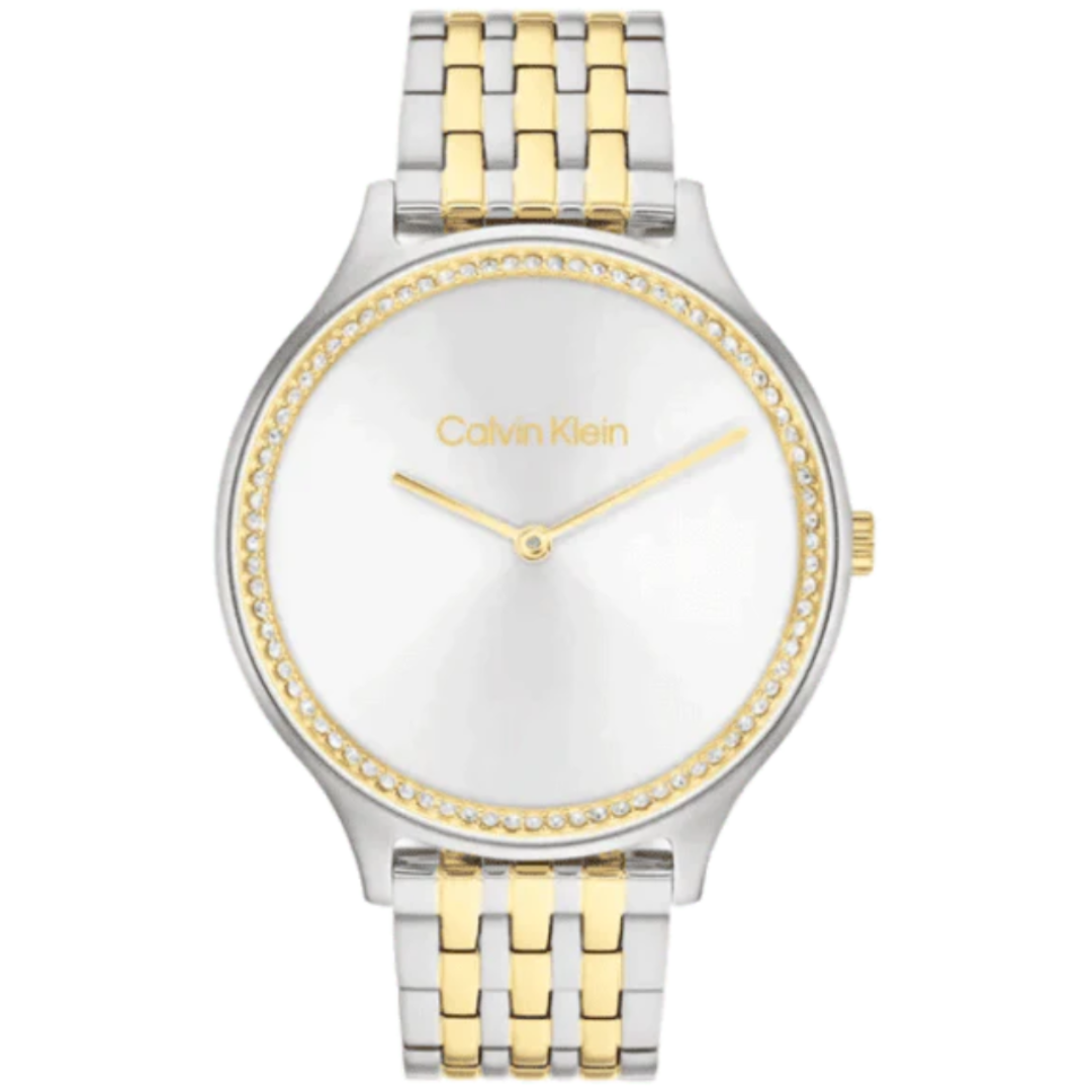 Calvin Klein 25100002 | Timeless Women Quartz Silver Dial Analog Stainless Steel Watch