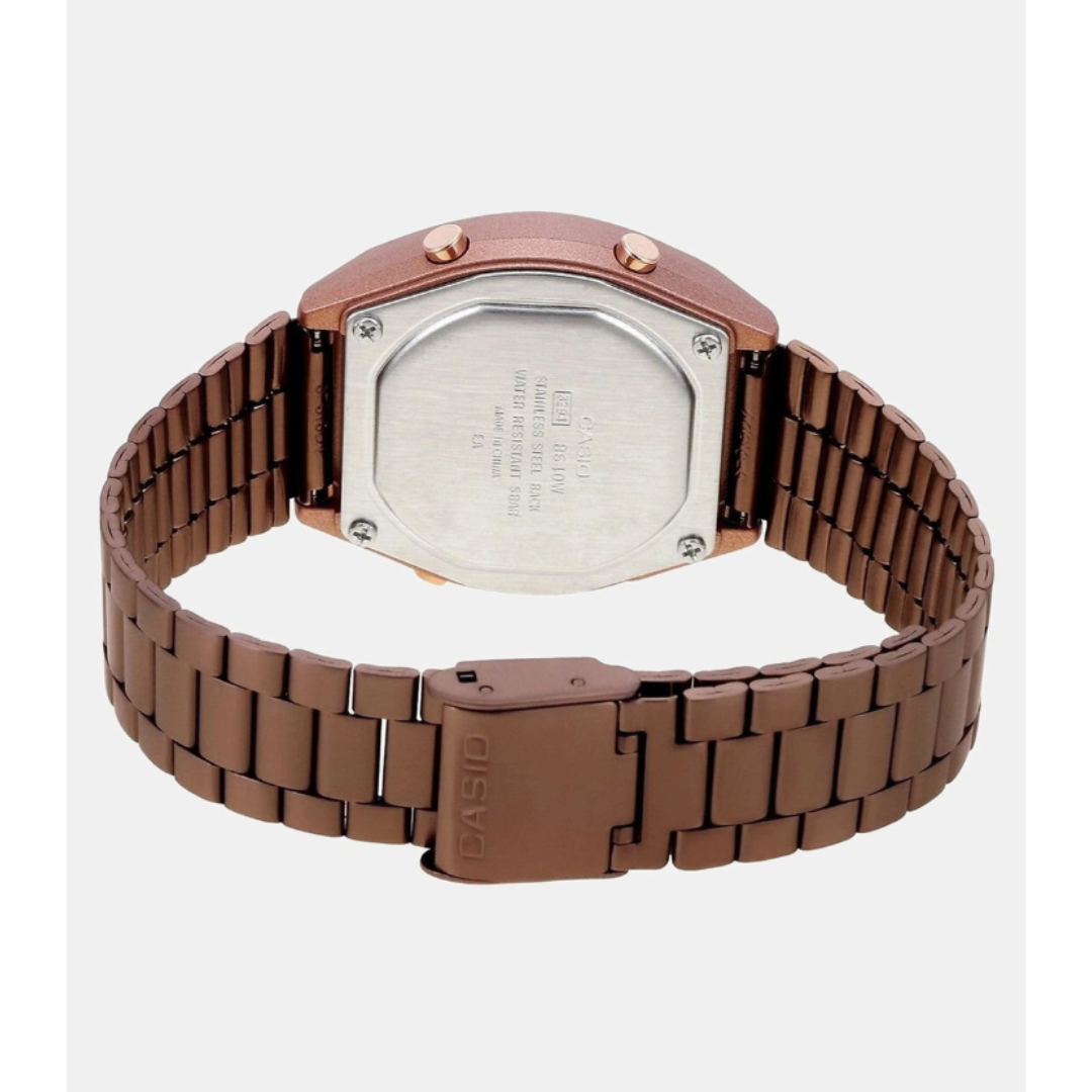 Casio D187 | Vintage Unisex Quartz Rose Gold Dial Digital Stainless Steel Watch B640WCG-5