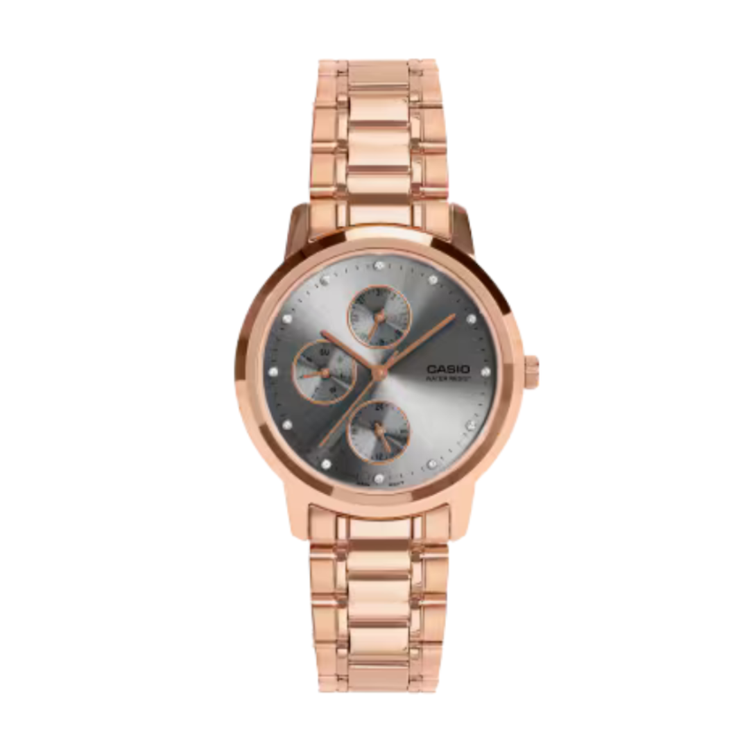 Casio A2497 | Women Quartz Grey Dial Analog Stainless Steel Watch LTP-SN6KR-8A