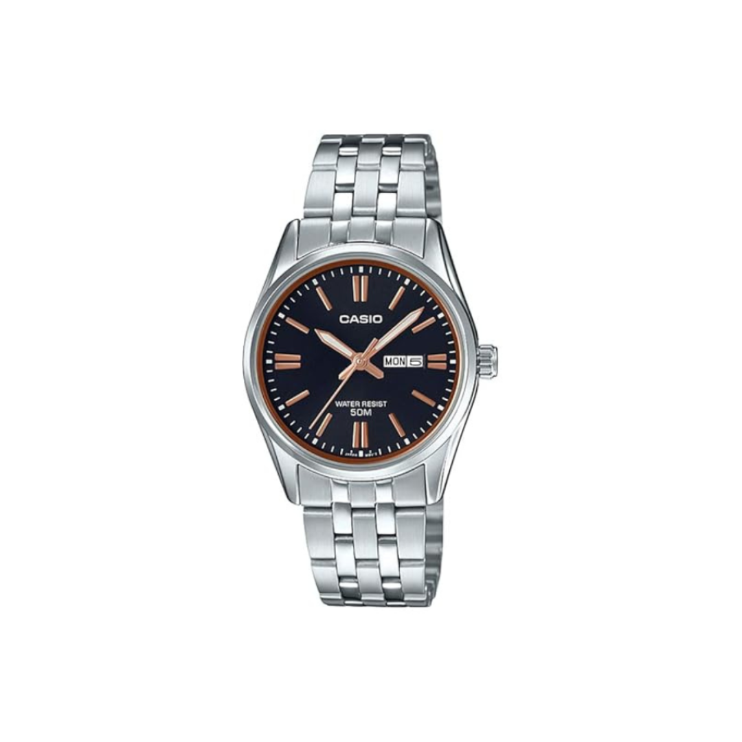Casio LTP-1335D-1A2VDF A1504 | Enticer Women Quartz Black Dial Analog Stainless Steel Watch
