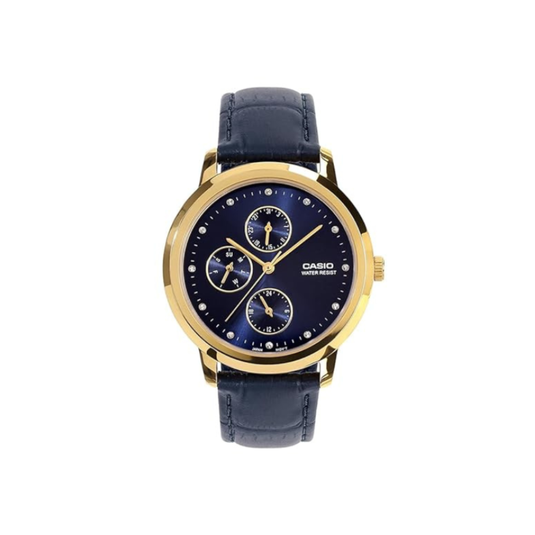 Casio LTP-SN6KGL-2A A2493 | LTP Women Quartz Blue Dial Analog Leather Watch