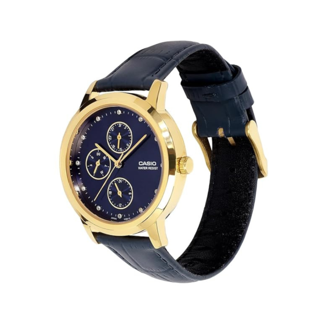 Casio LTP-SN6KGL-2A A2493 | LTP Women Quartz Blue Dial Analog Leather Watch