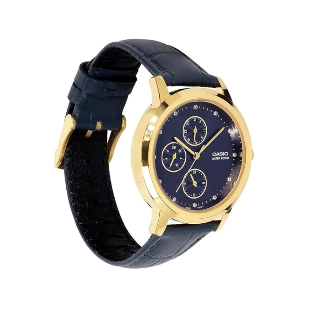 Casio LTP-SN6KGL-2A A2493 | LTP Women Quartz Blue Dial Analog Leather Watch