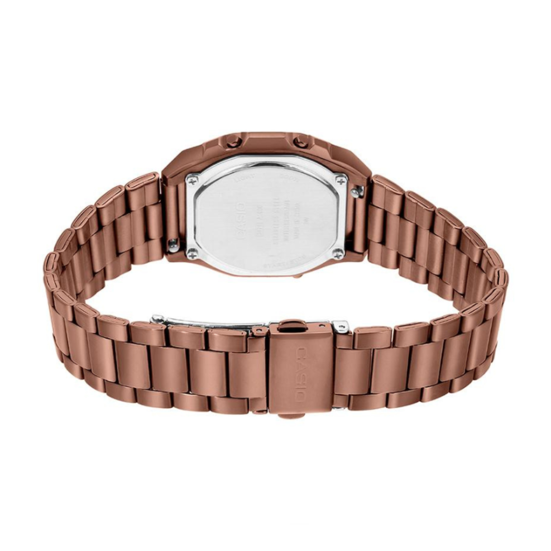 Casio A1000RG-5EF D197 | Vintage Unisex Quartz Rose Gold Dial Digital Stainless Steel Watch