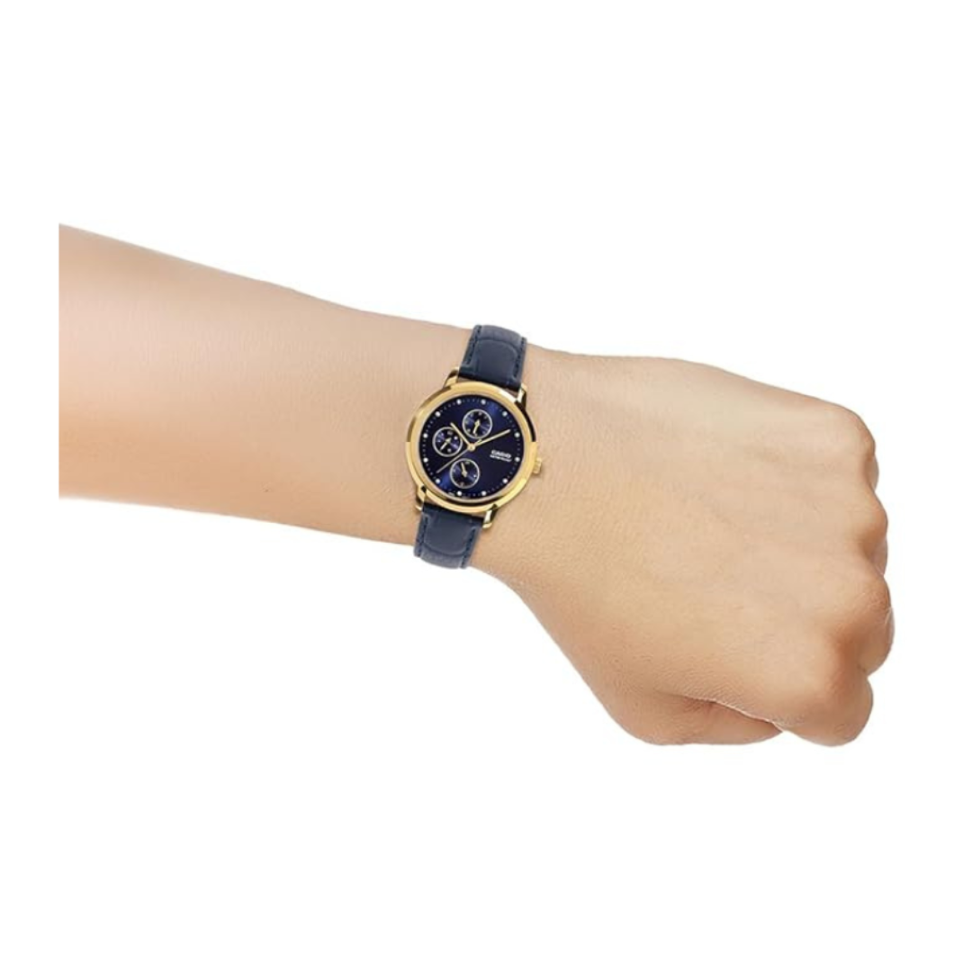 Casio LTP-SN6KGL-2A A2493 | LTP Women Quartz Blue Dial Analog Leather Watch