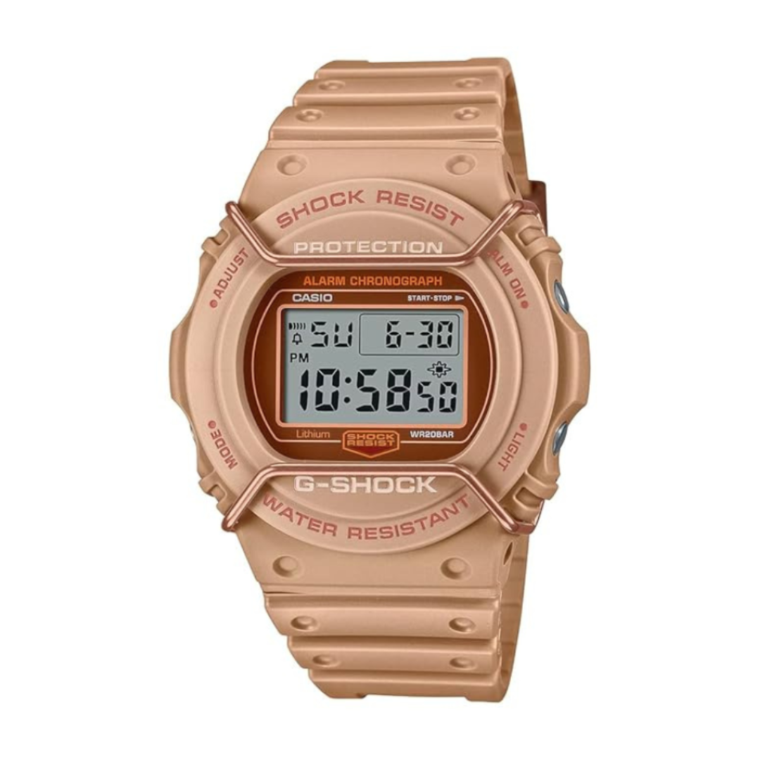 Casio DW-5700PT-5DR G1336 | G-Shock Men Quartz Rose Gold Dial Digital Silicone Watch