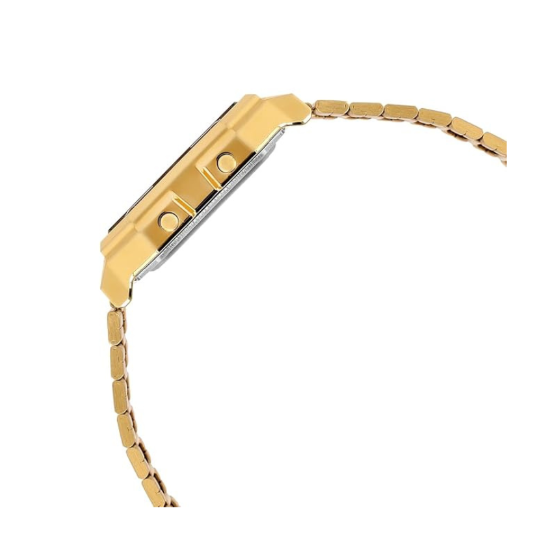 Casio A130WEG-9ADF D390 | Vintage Unisex Quartz Gold Dial Digital Stainless Steel Watch